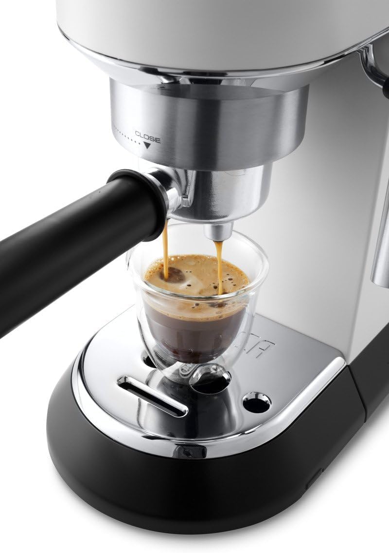 De'Longhi Dedica Style, Traditional Pump Printing Espresso Machine, Coffee and Cappuccino Maker, EC685M, Silver