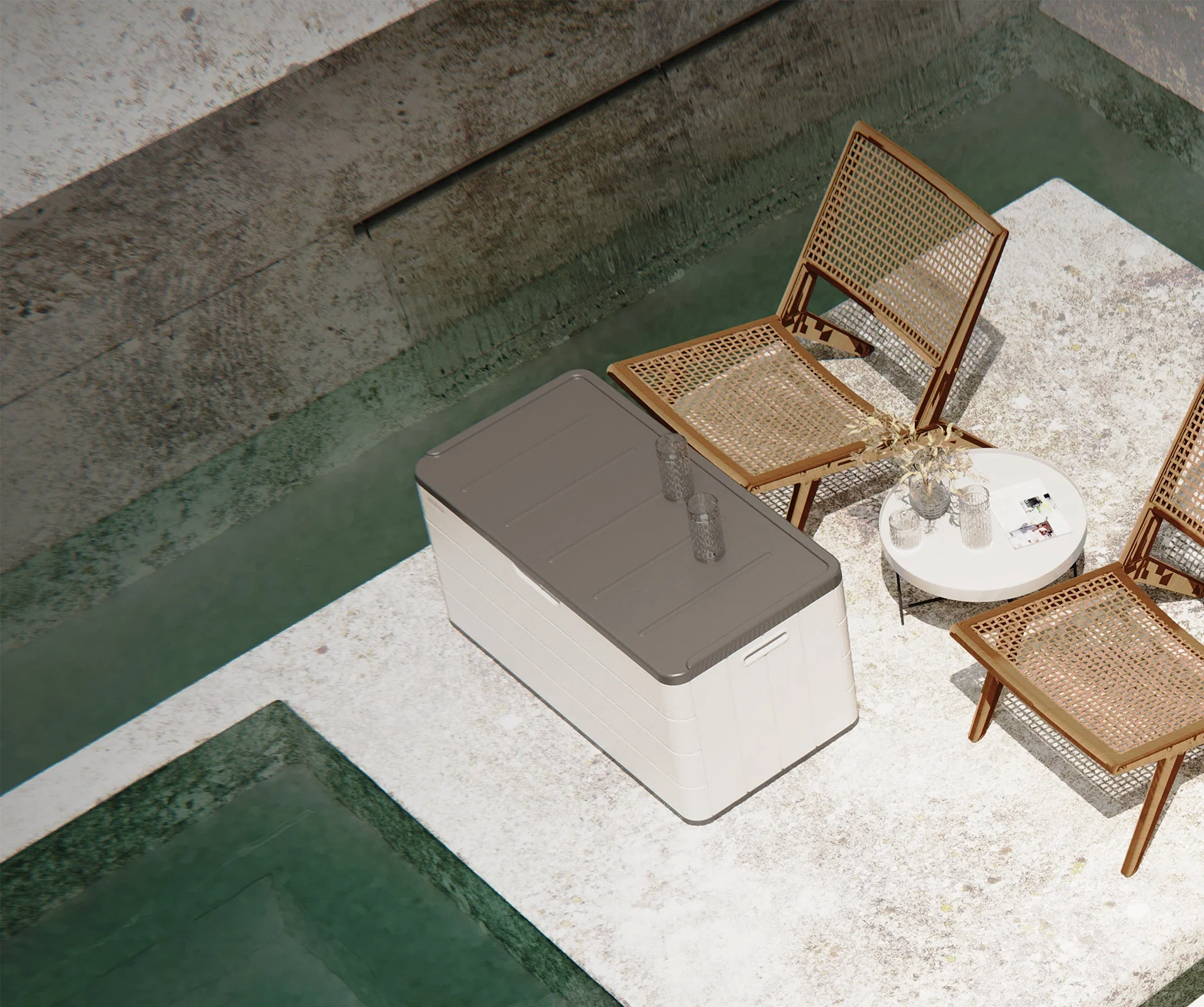 Opslagdoos voor Patio van 85 Gallon van Hars