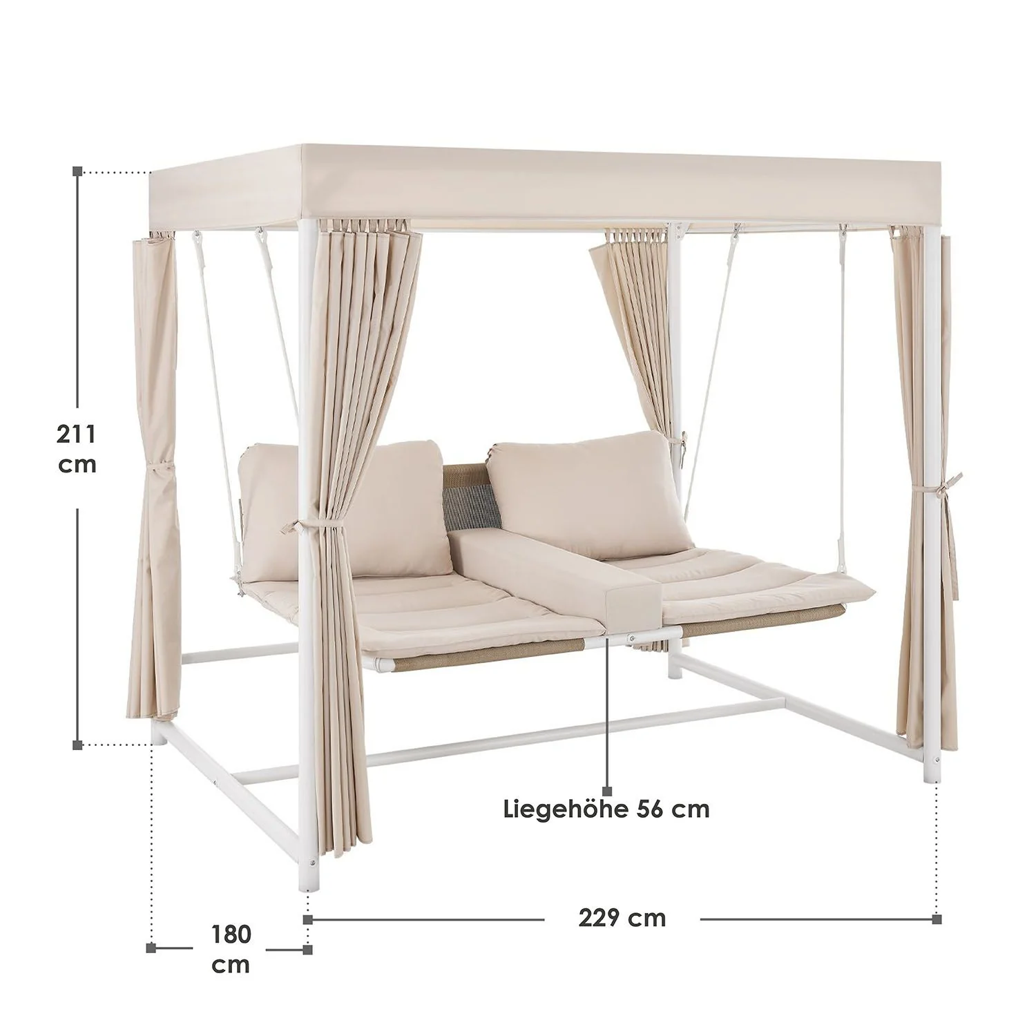 2025 Gezellige Hollywoodschommel om met 2 personen op te liggen