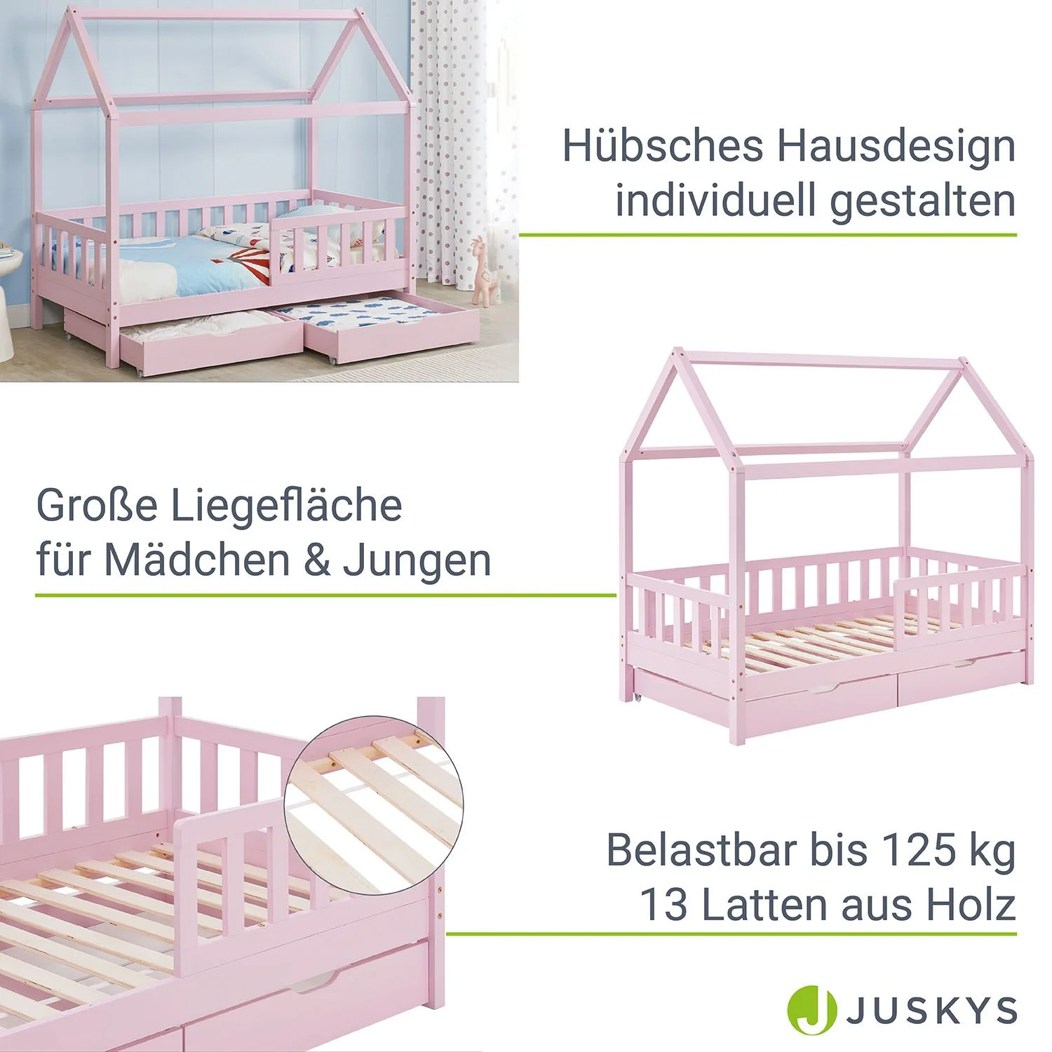 2025 Kinderbed Marli 80 x 160 cm met opberglade