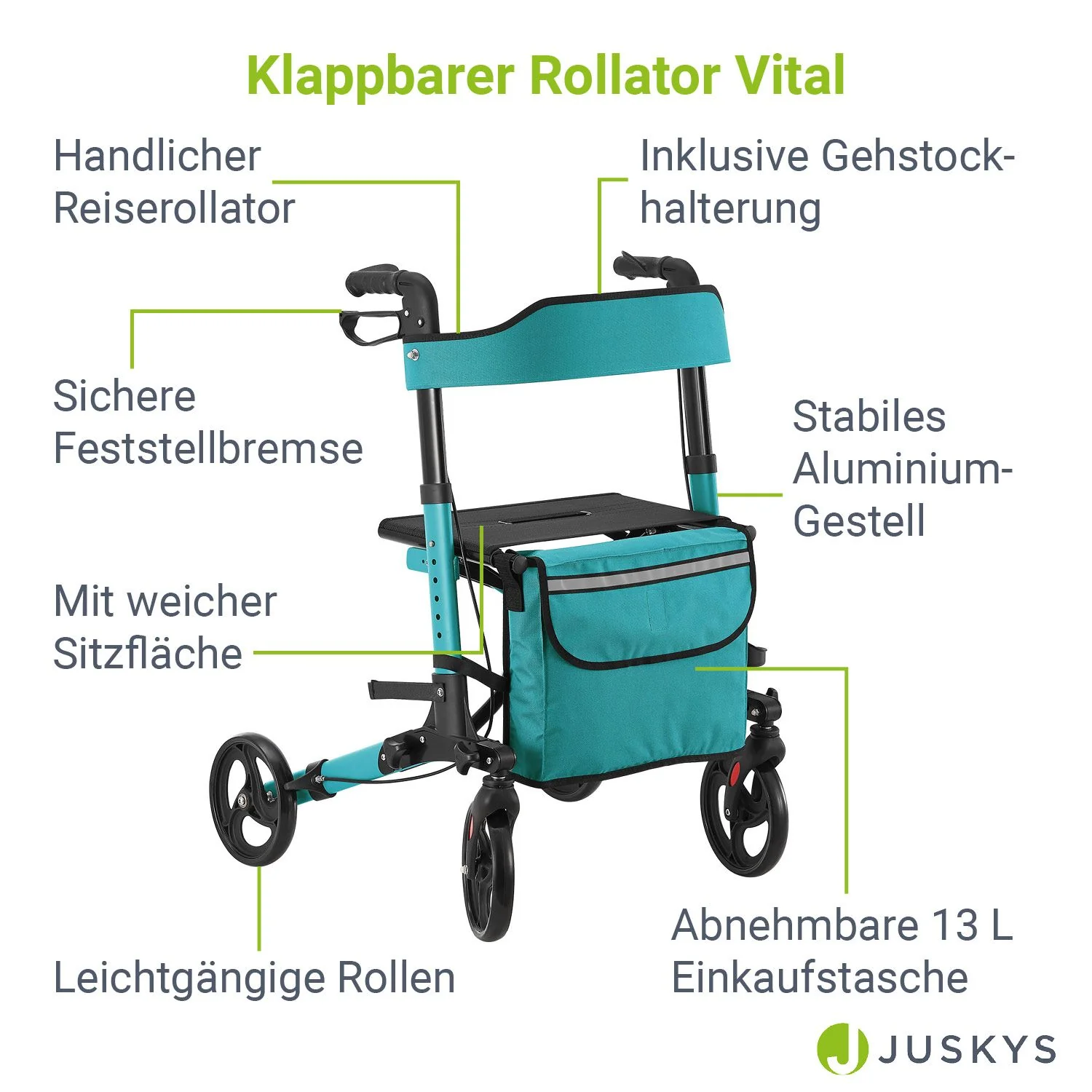 2025 Aluminium rollator Vital met zitje