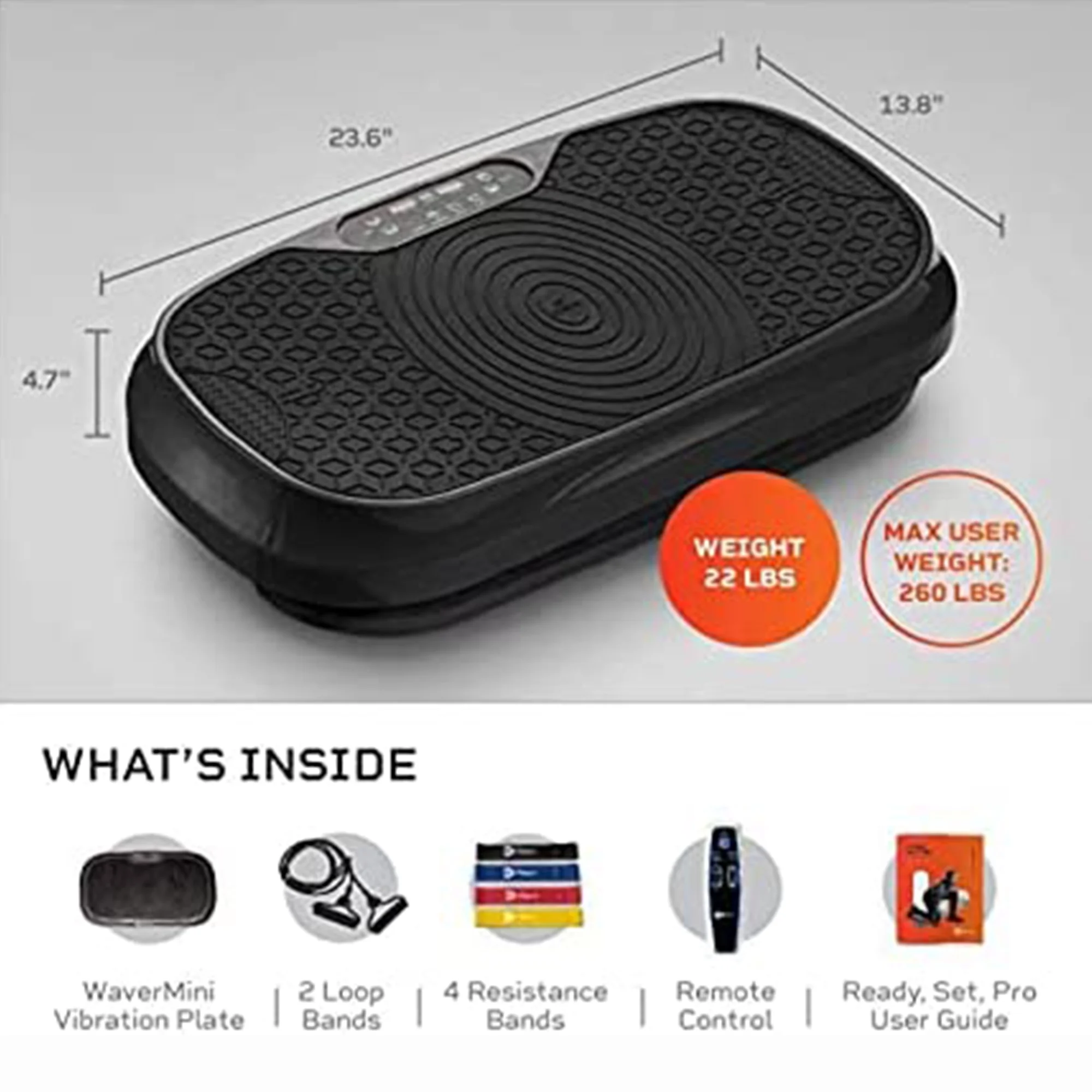 2025 LifePro Waver Mini �C Compacte trilplaat met trainingsbanden, zwart