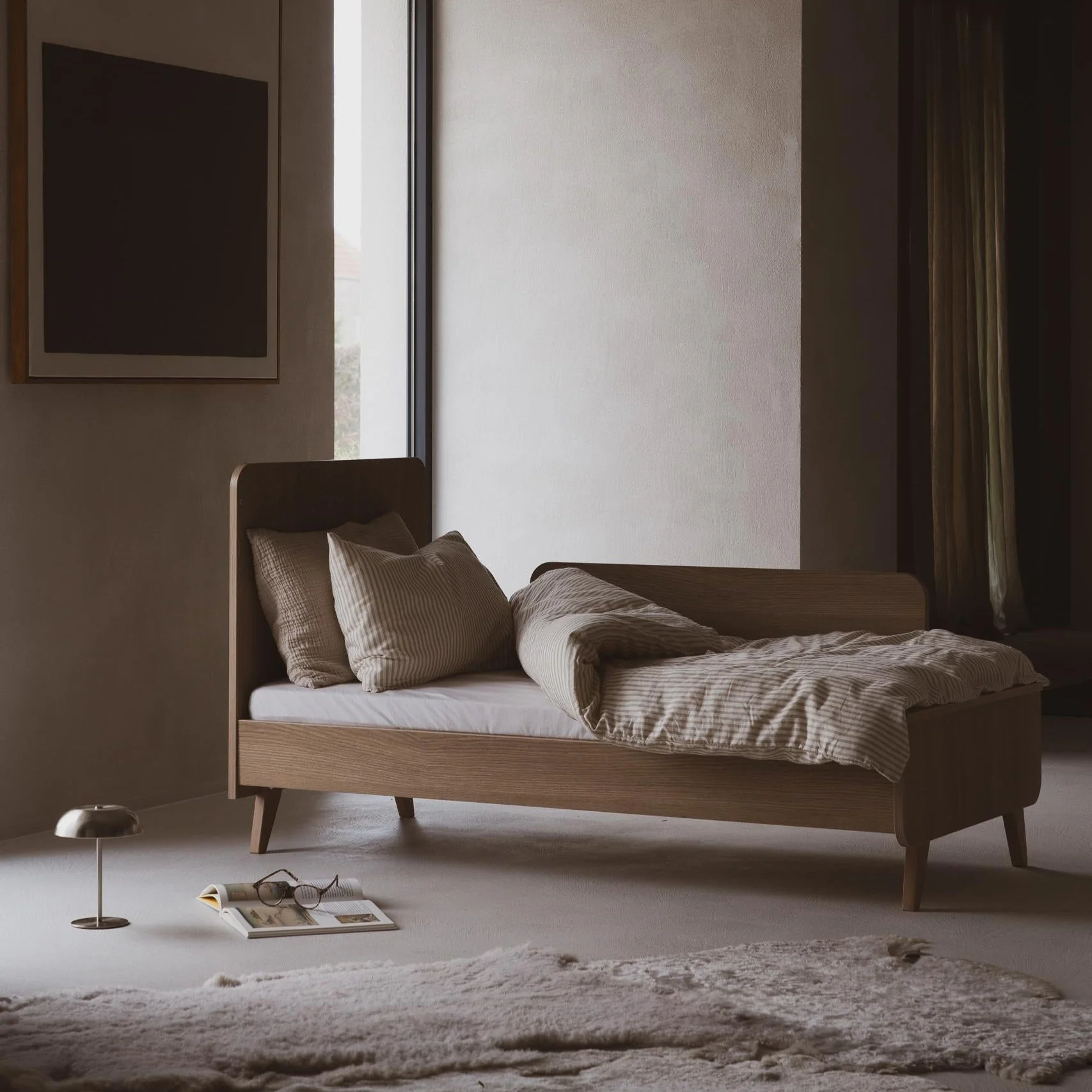 2025 Babybed Loft - Honey Ash 140x70cm (inclusief ombouwmogelijkheid tot kinderbed 140x70cm)