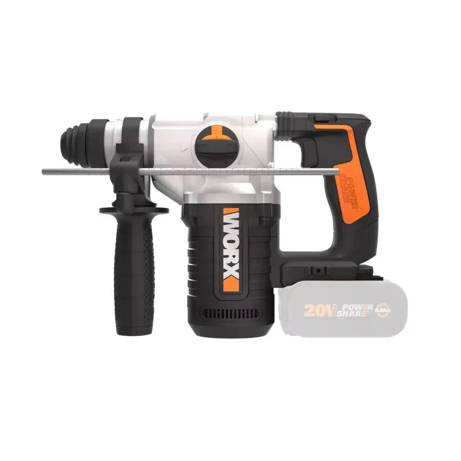 2025 Worx Accu Boorhamer Worx WX392.9 20V Li, zonder accu en oplader, inclusief 3 boormessen