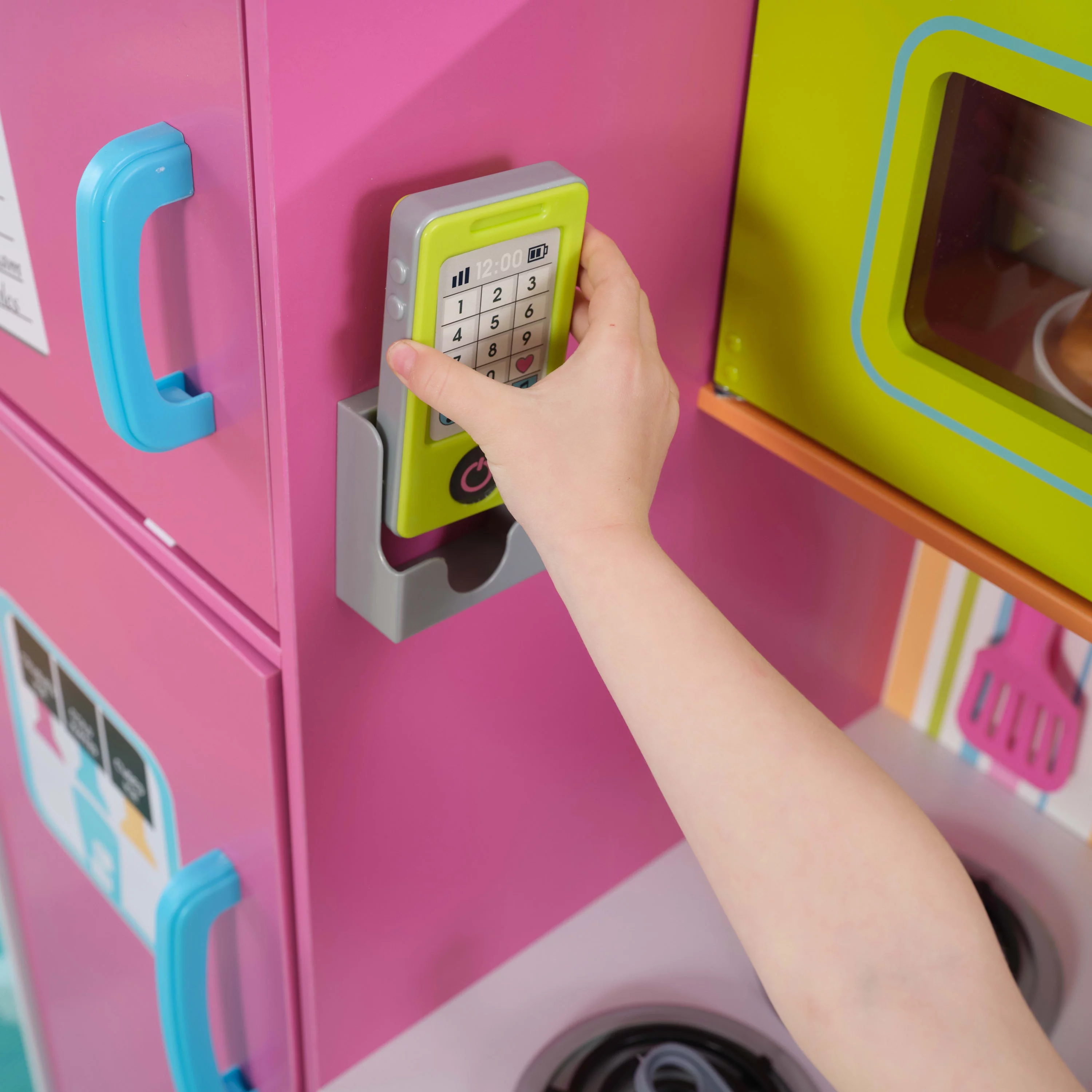 2025 KidKraft Deluxe Grote en Heldere Houten Speelkeuken voor Kinderen, Neonkleuren