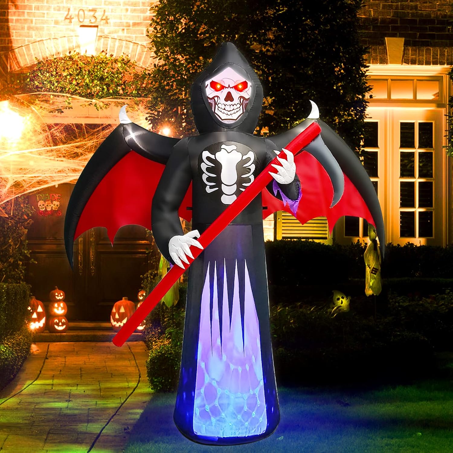 Kalolary 12FT Halloween Inflatable Clown Archway Outdoor Decorations, Giant Clown Arch Blow up Decorations Scary Inflatable with Built in Lights for Garden Garden Lawn Indoor Outdoor Decoration