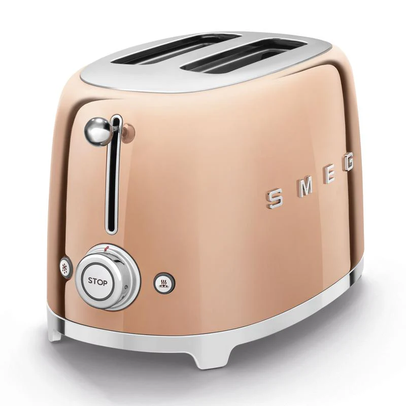 2025 SMEG TSF01RGUK Retro Broodrooster Stijl Jaren 50 voor 2 Sneetjes in Ros��goud