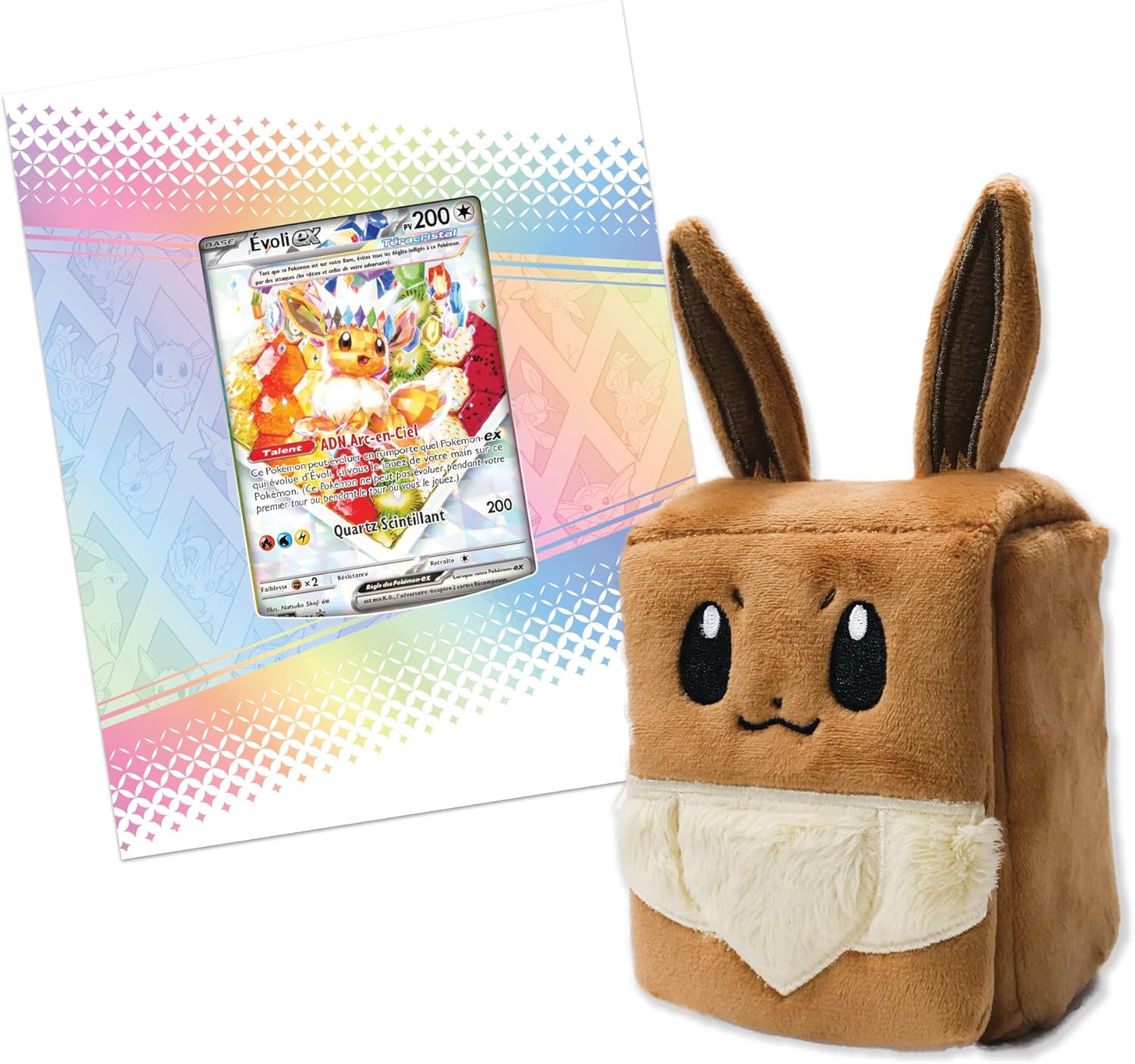 Pok��mon JCC: Super-Premium Collection Scarlet and Violet �C Prismatic Evolutions of the Pok��mon TCG (1 glossy promo card fully illustrated, a cover for the soft deck by Eevee and 15