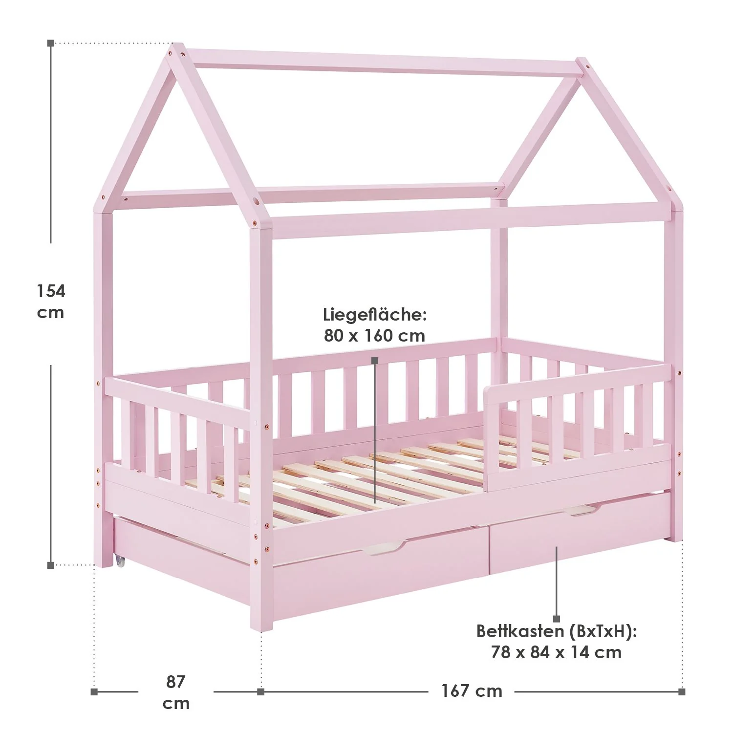 2025 Kinderbed Marli 80 x 160 cm met opberglade