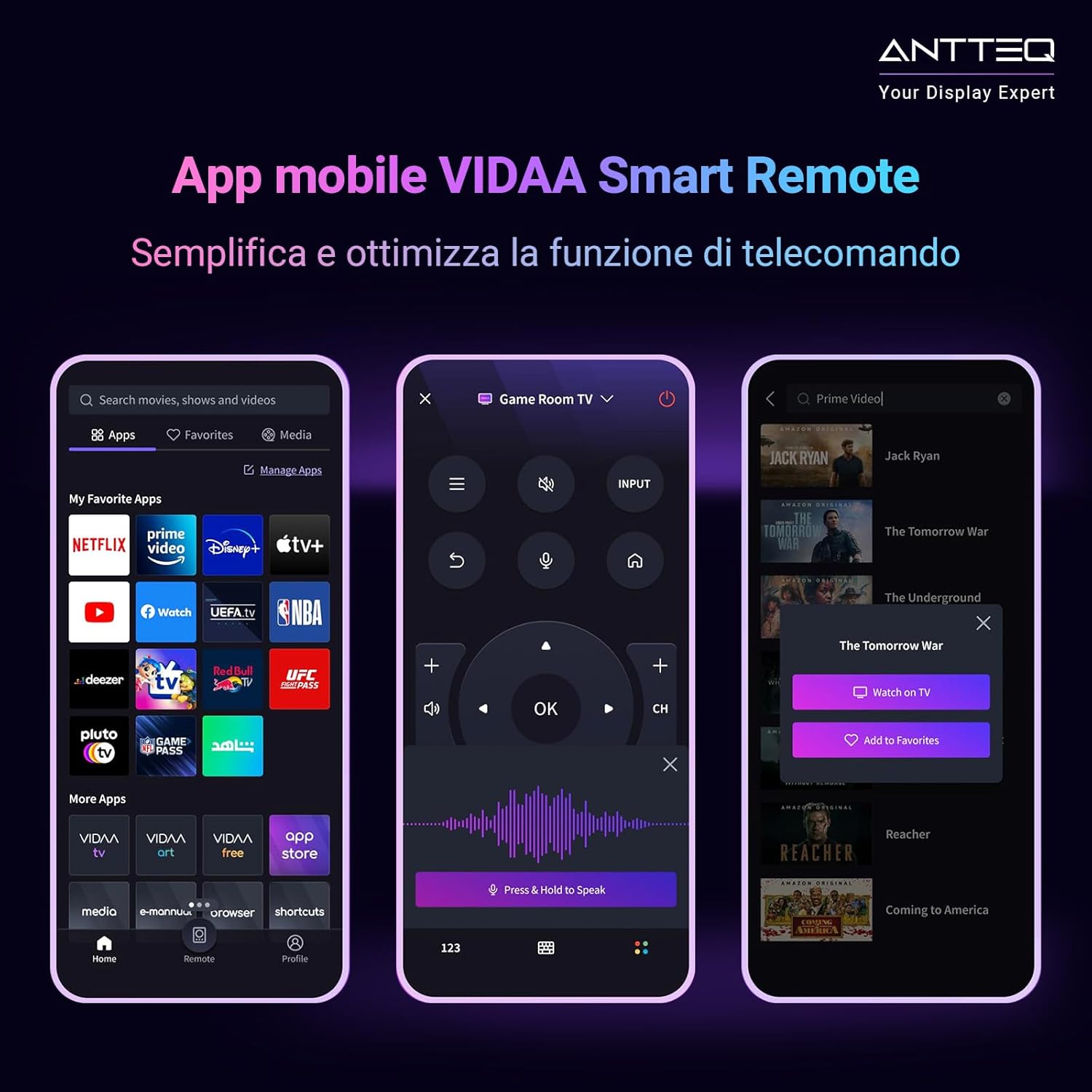 ANTTEQ AB42D1 TV 42 Inch (TV 106 cm), Dolby Audio, LED, HDMI, Media Player via USB, Digital Audio Output, Triple Tuner DVB-C/T2/S2, CI+, Hotel Mode Included