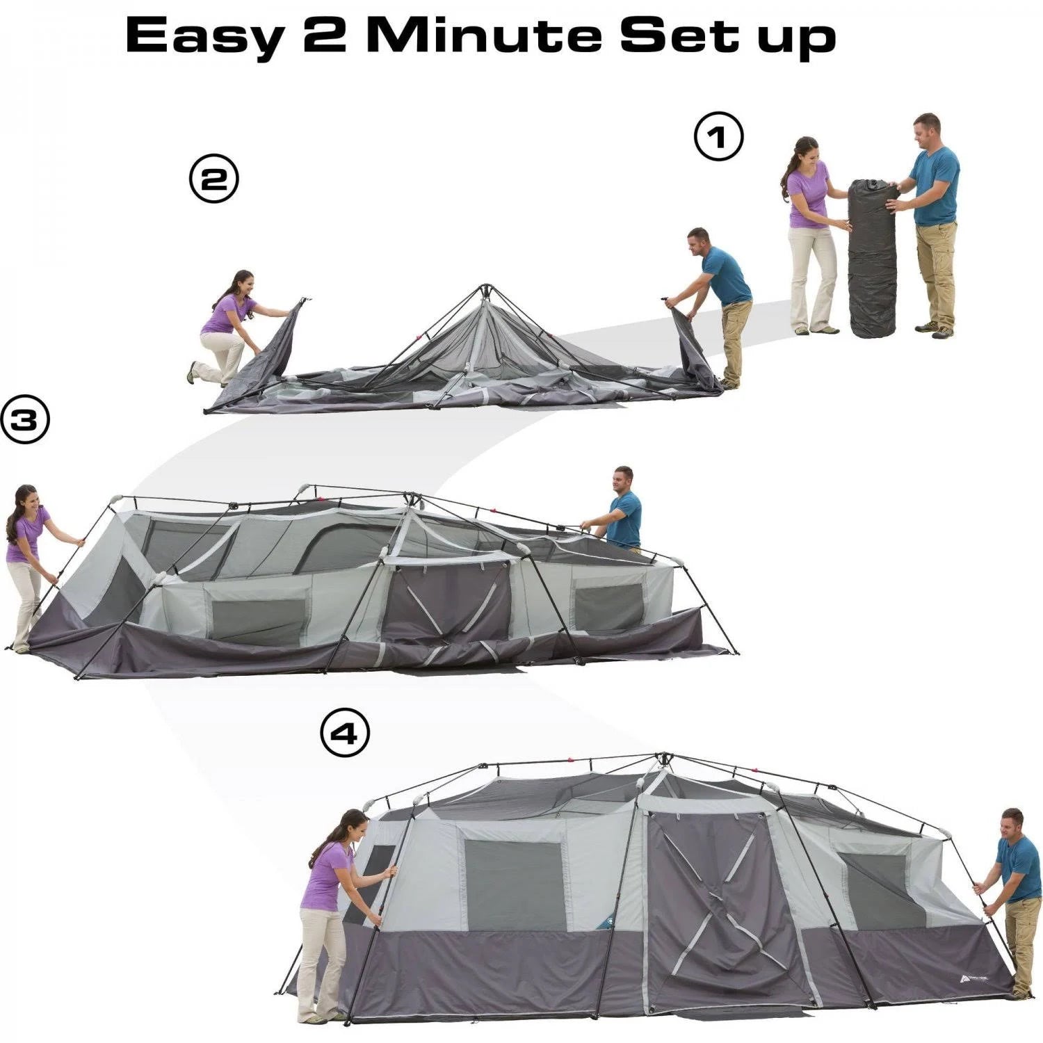 2025 Ozark Trail 20' x 10' x 80' Instant Cabin Tent voor 12 Personen