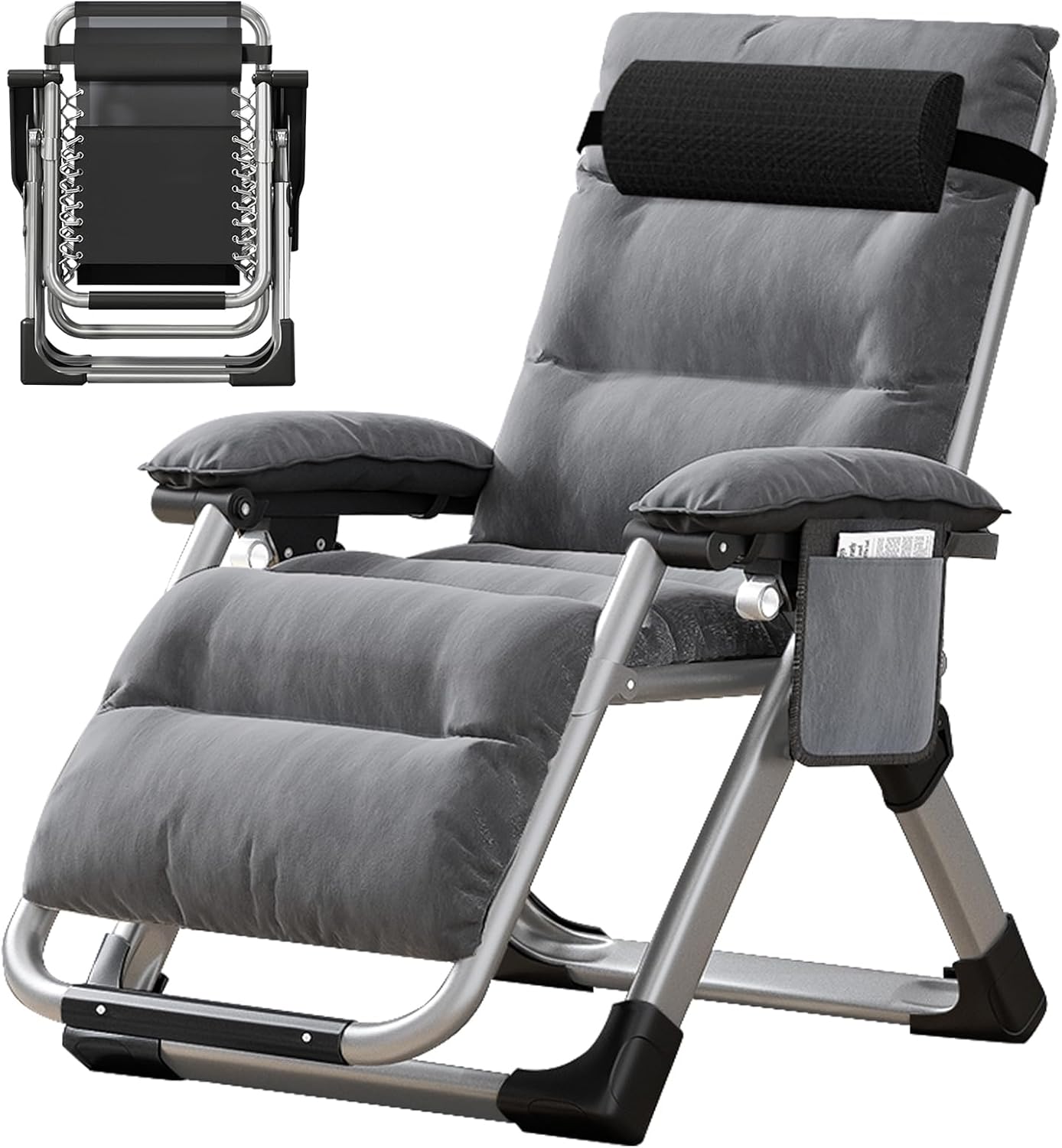 MOPHOTO Zero Gravity Chair Outdoor Lounge Chair with Side Table, Zero Gravity Armchair, Outdoor Lounger, Sturdy and Comfortable, Supports up to 200 kg