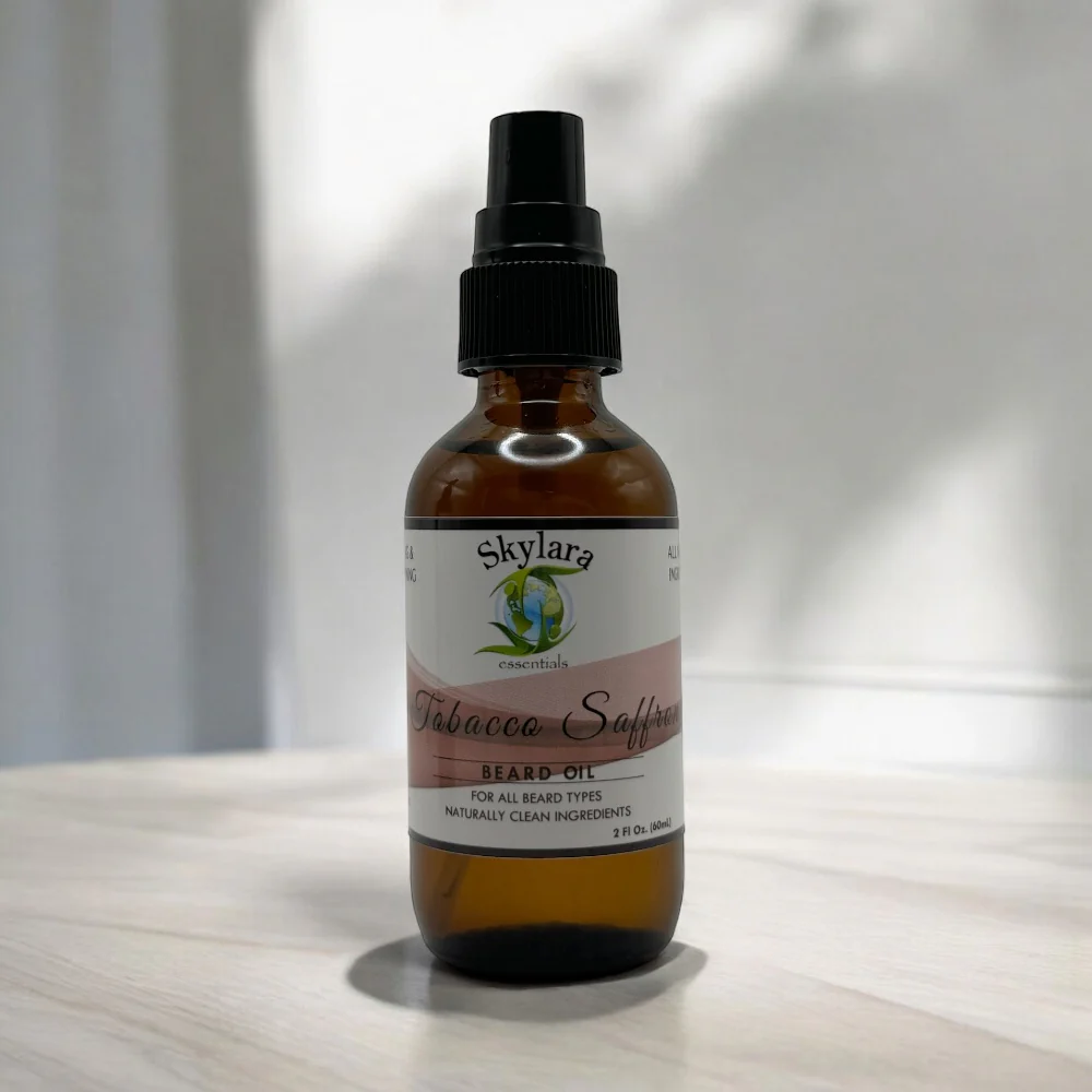 Beard Oil scented with an Organic Tobacco & Saffron Essential Oils
