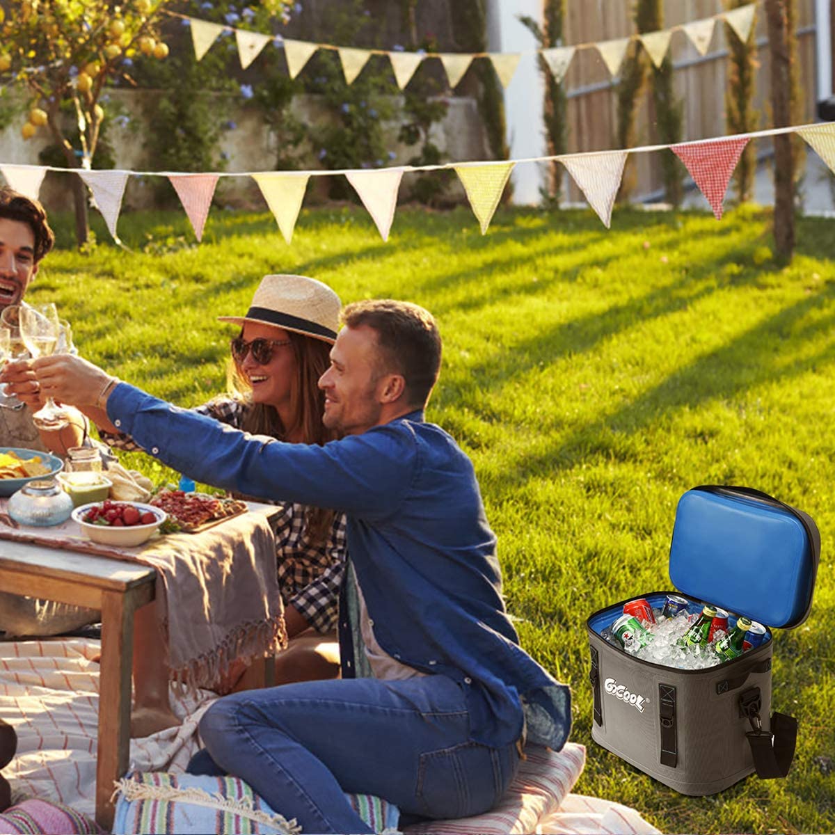 30-Can Portable Cooler Bag, Insulated Soft Camping Cooler