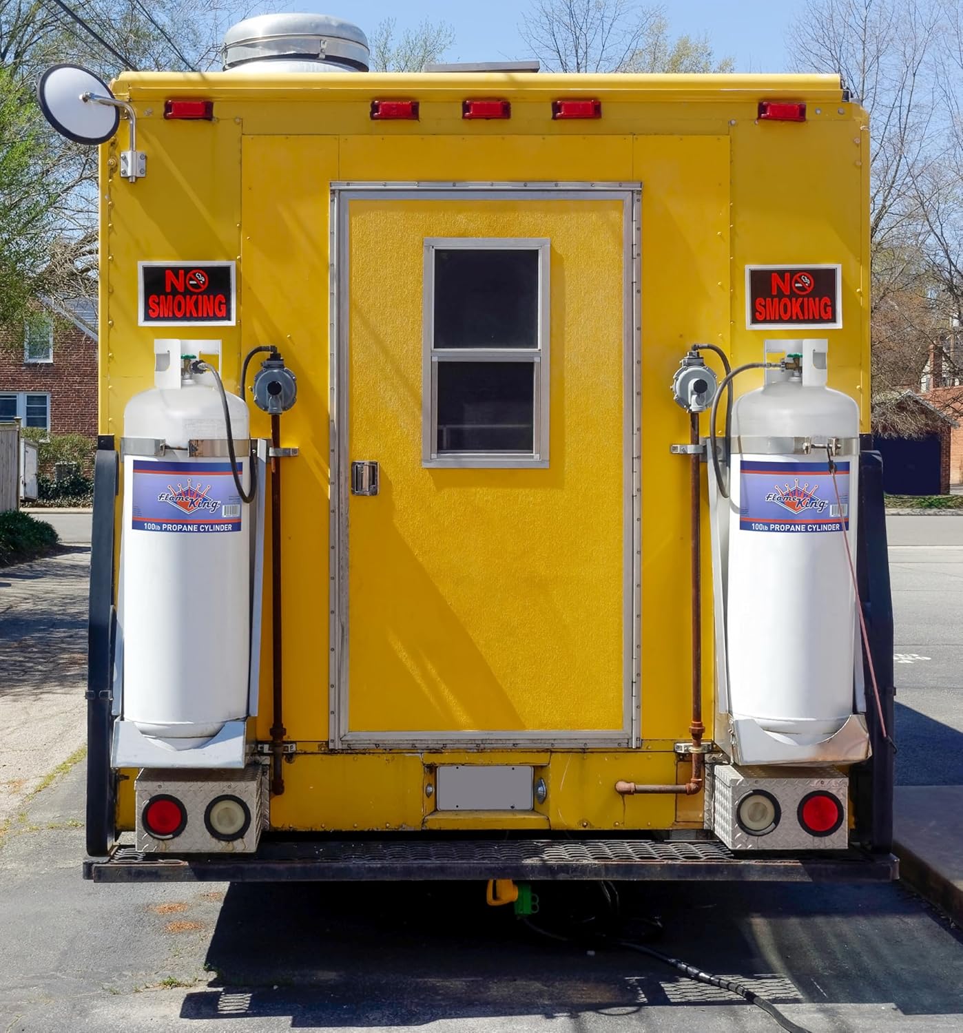 Steel Propane Tank Cylinder with POL Valve and Collar, Great for Mixed Heating Systems, Home fireplaces, Dryers and Grills-Flame King