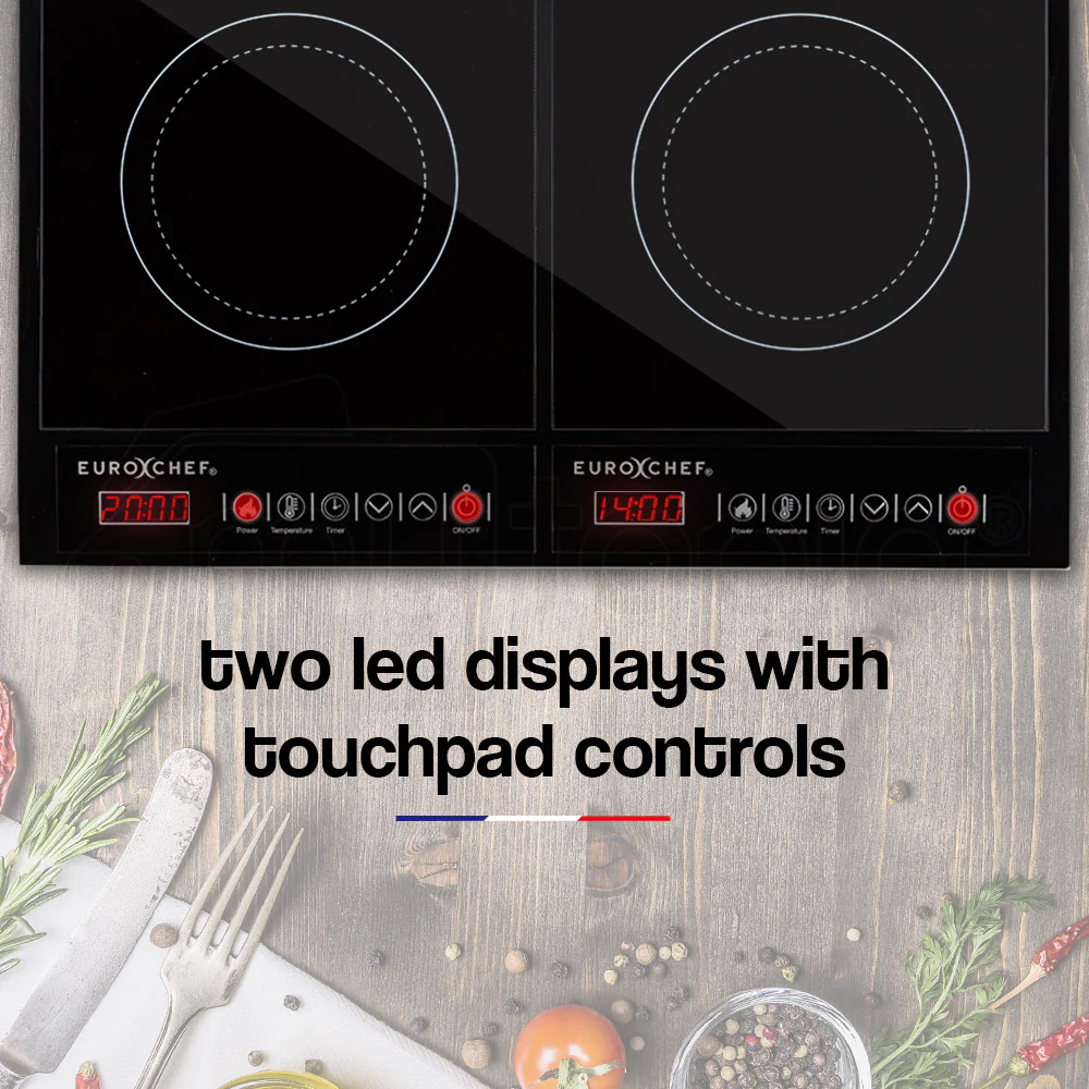 EUROCHEF Electric Induction Cooktop, Portable Kitchen Ceramic Cooker, 15A Plug