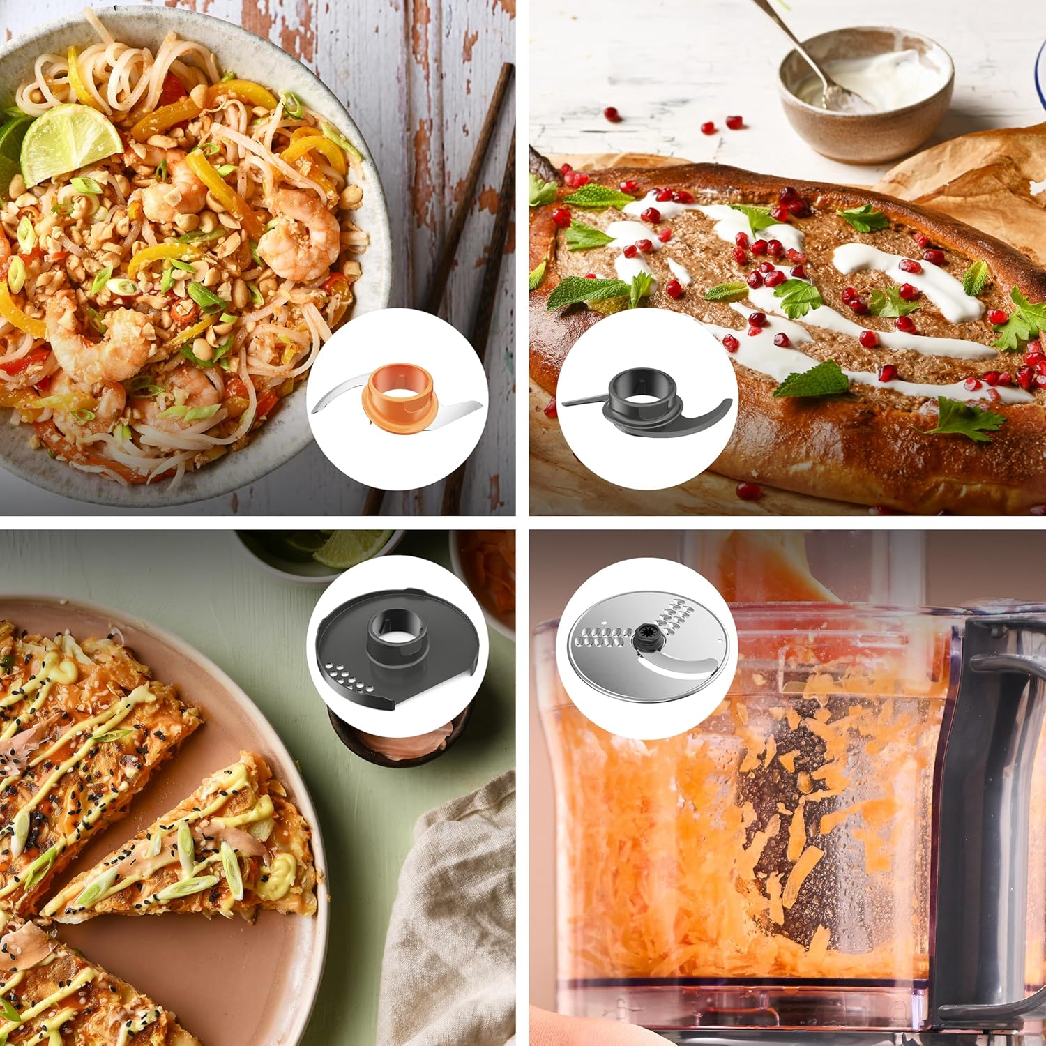 Kenwood MultiPro Compact Food Processor and Blender FDP31.360GY, Includes 1.2L Blender Bowl and 1.2L Food Mixer Bowl, Citrus Juicer, Slicing Grating Disc, Variable Speed with Pulse Function, 800W, Grey