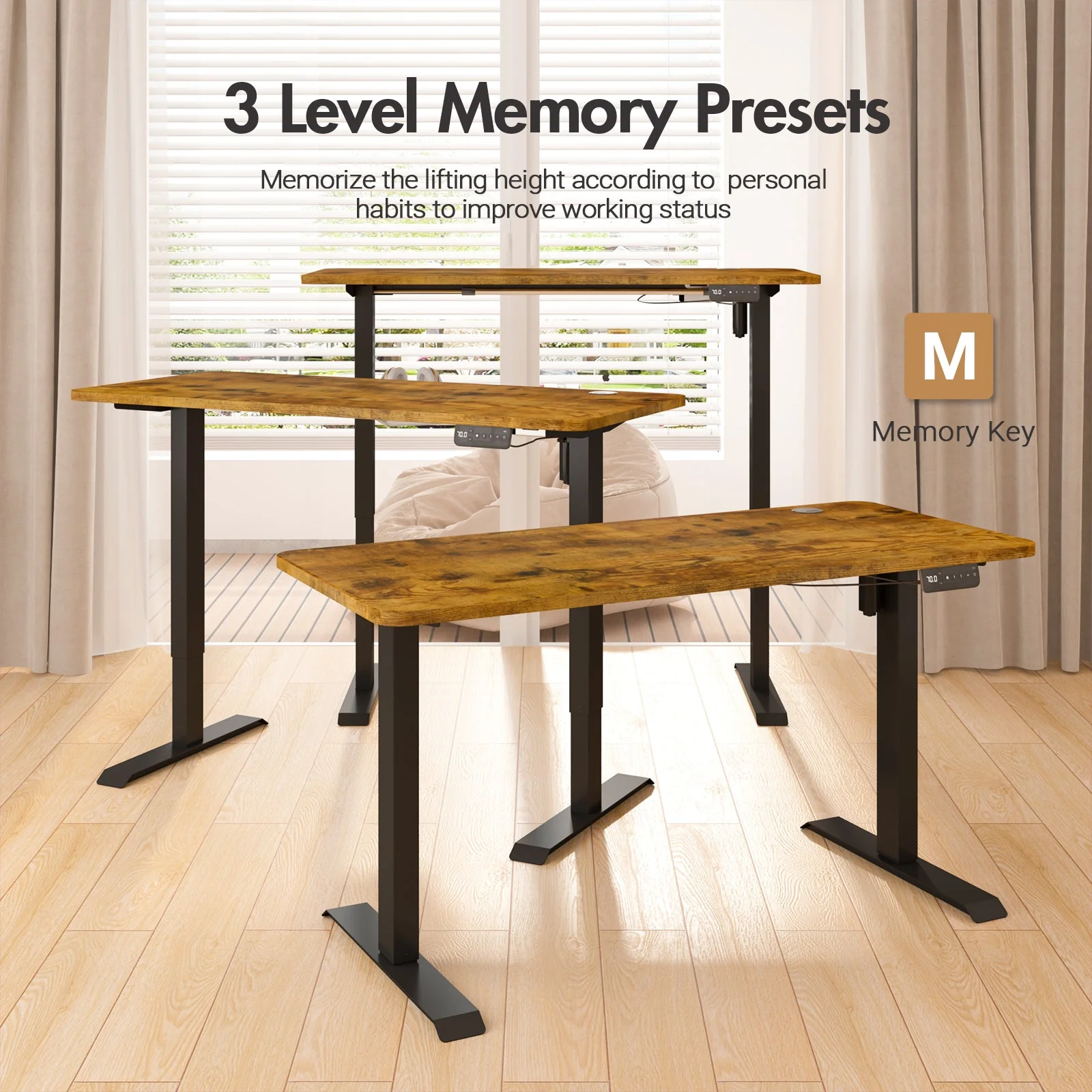 Electric Standing Desk  Adjustable Height 120cm