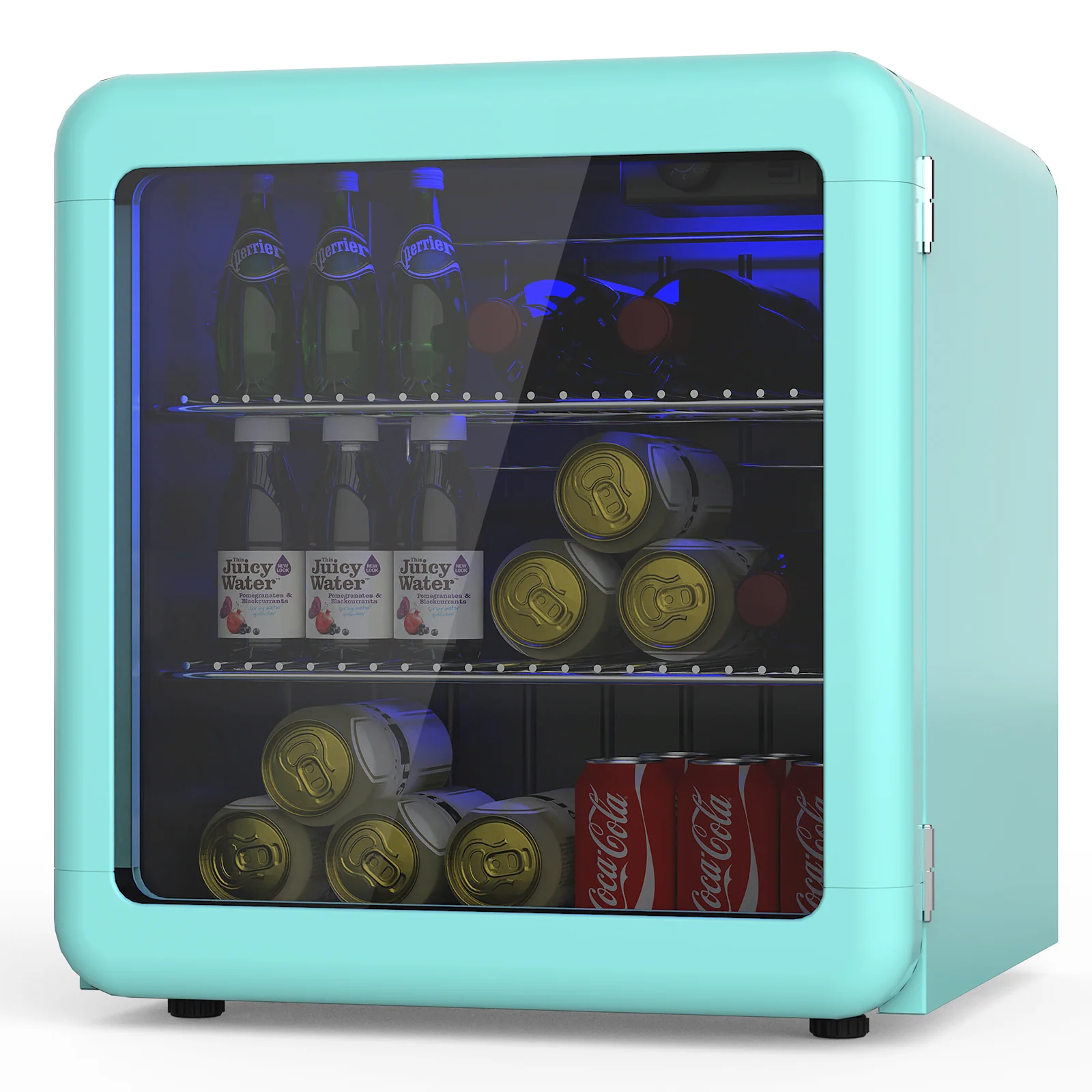 Mini Bar Fridge Cooler Blue Retro Fridge