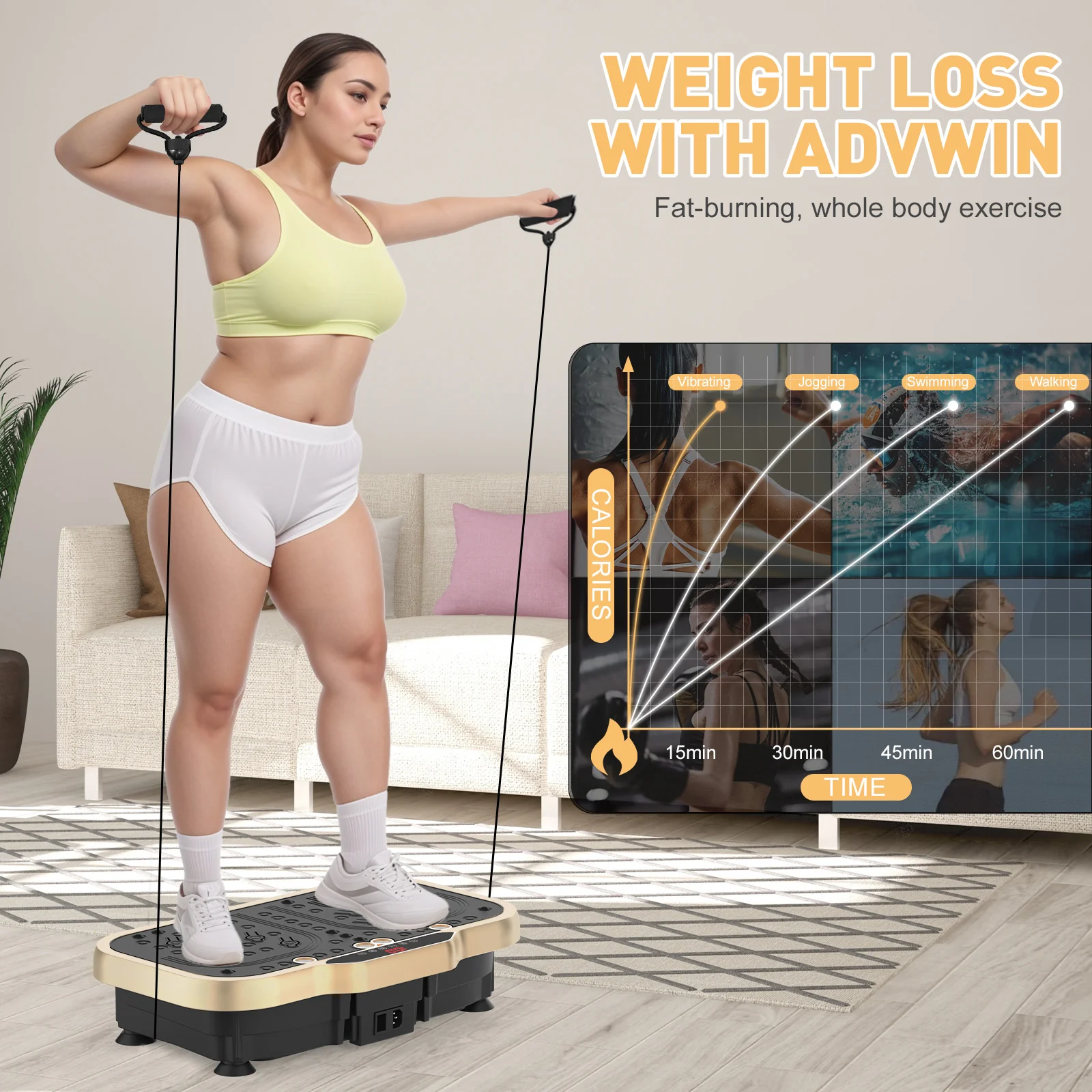 Vibration Plate Exercise Machine 150kg Capacity