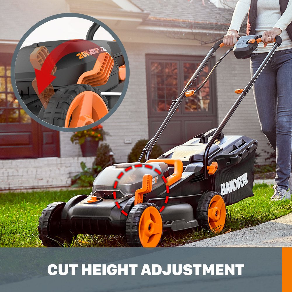 Worx 40V Cordless Lawn Mower 14 with Intellicut, Mulching, 2x20V 4.0Ah Batteries and Charger Included