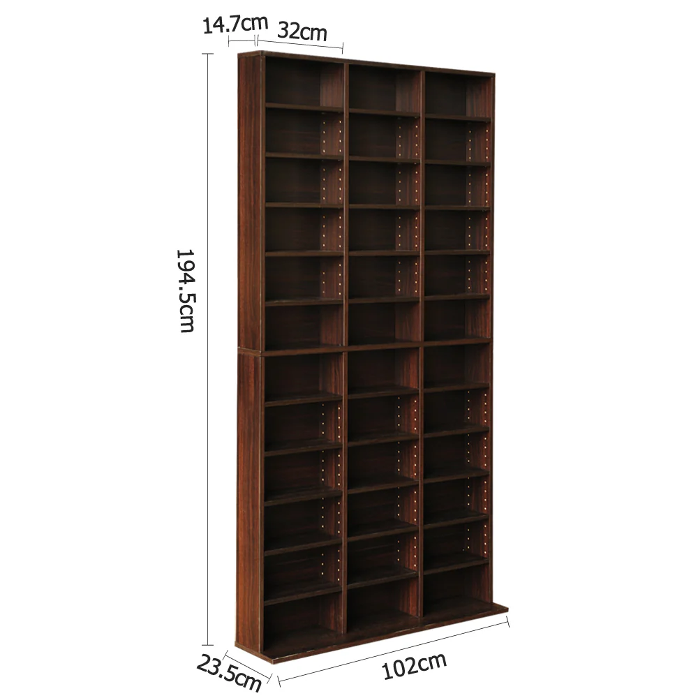 Artiss Bookshelf CD Storage Rack - BERT Walnut
