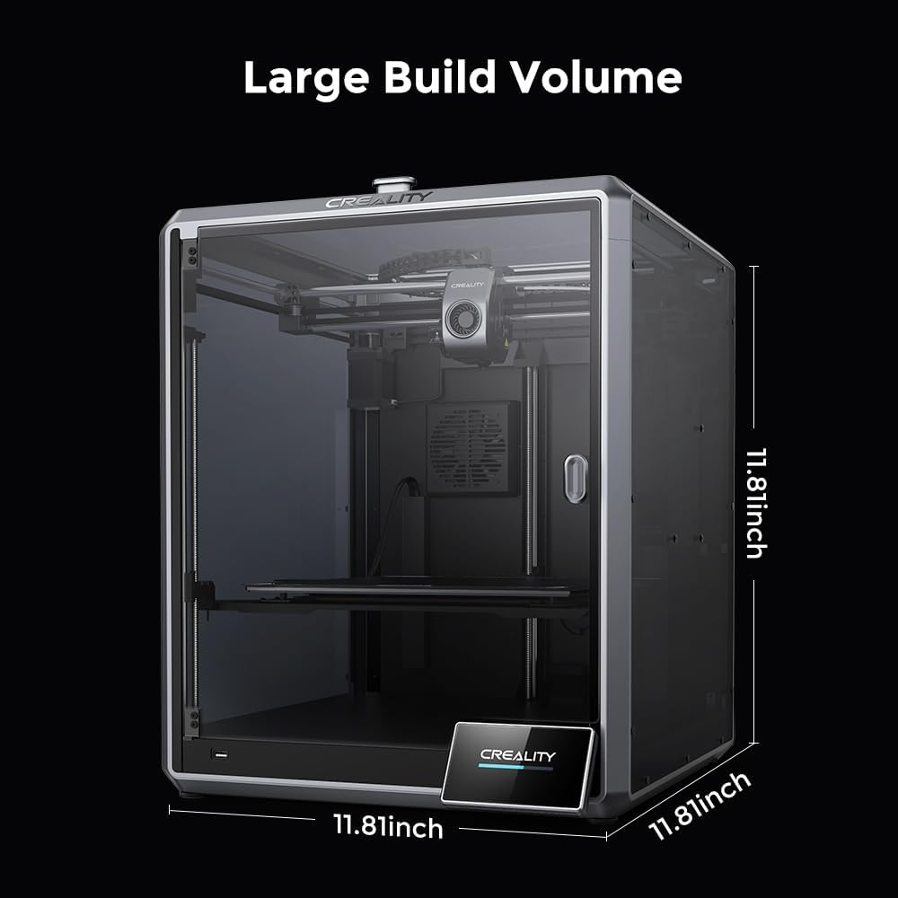 2024 New Version Creality K1C 3D Printer, 600mm/s Fast Printing Speed and Clog-free Direct Extruder, Support 300�� Printing and Carbon Fiber Filament, Auto Leveling and AI Camera 8.66*8.66*9.84 inch