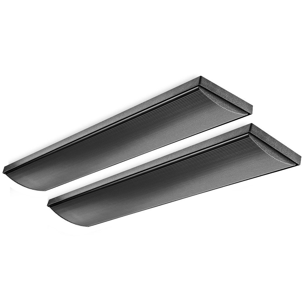 2 x BIO 2400W Outdoor Strip Heater, Radiant Electric Slimline Heat Bar Panel, 10A Plug