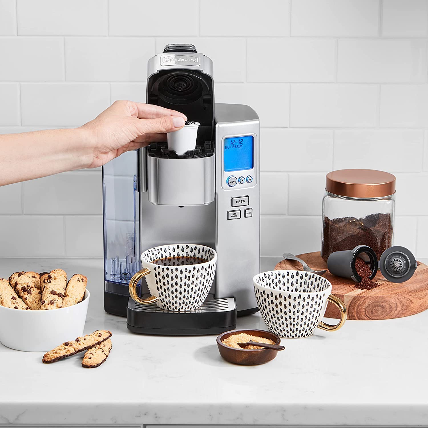Cuisinart SS-10P1 Coffee Maker Single Serve 72-Ounce Reservoir Coffee Machine, Programmable Brewing and Hot Water Dispenser, Stainless Steel