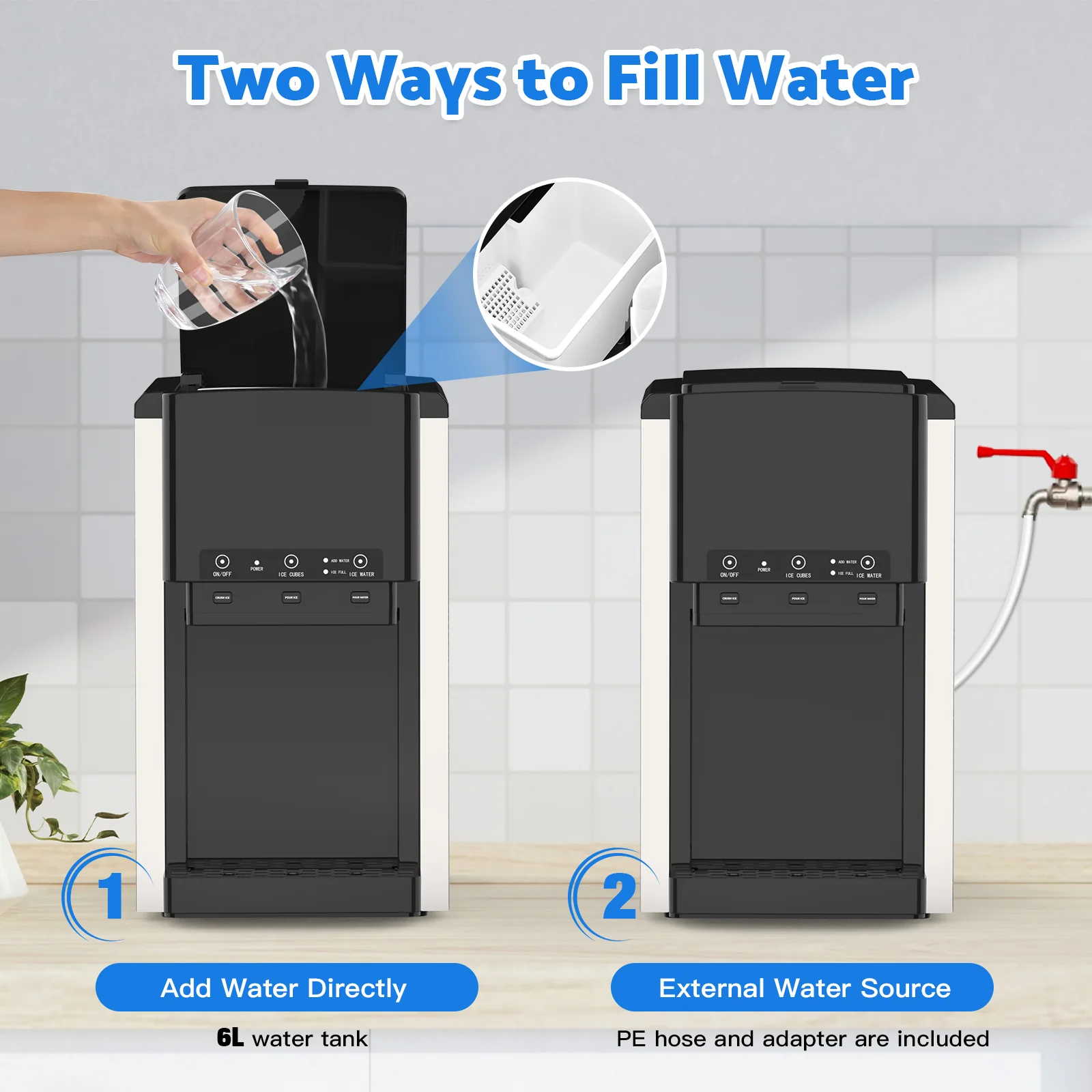 3-in-1 Ice Maker with Cold Water Dispenser