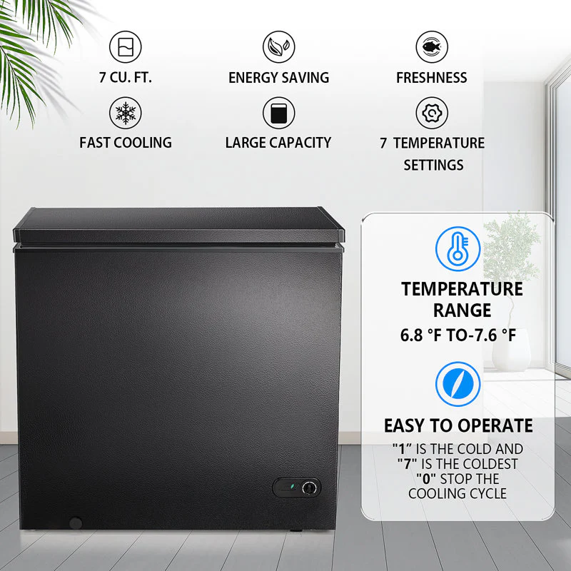7 Cubic Feet Chest Freezer with Adjustable Temperature Controls