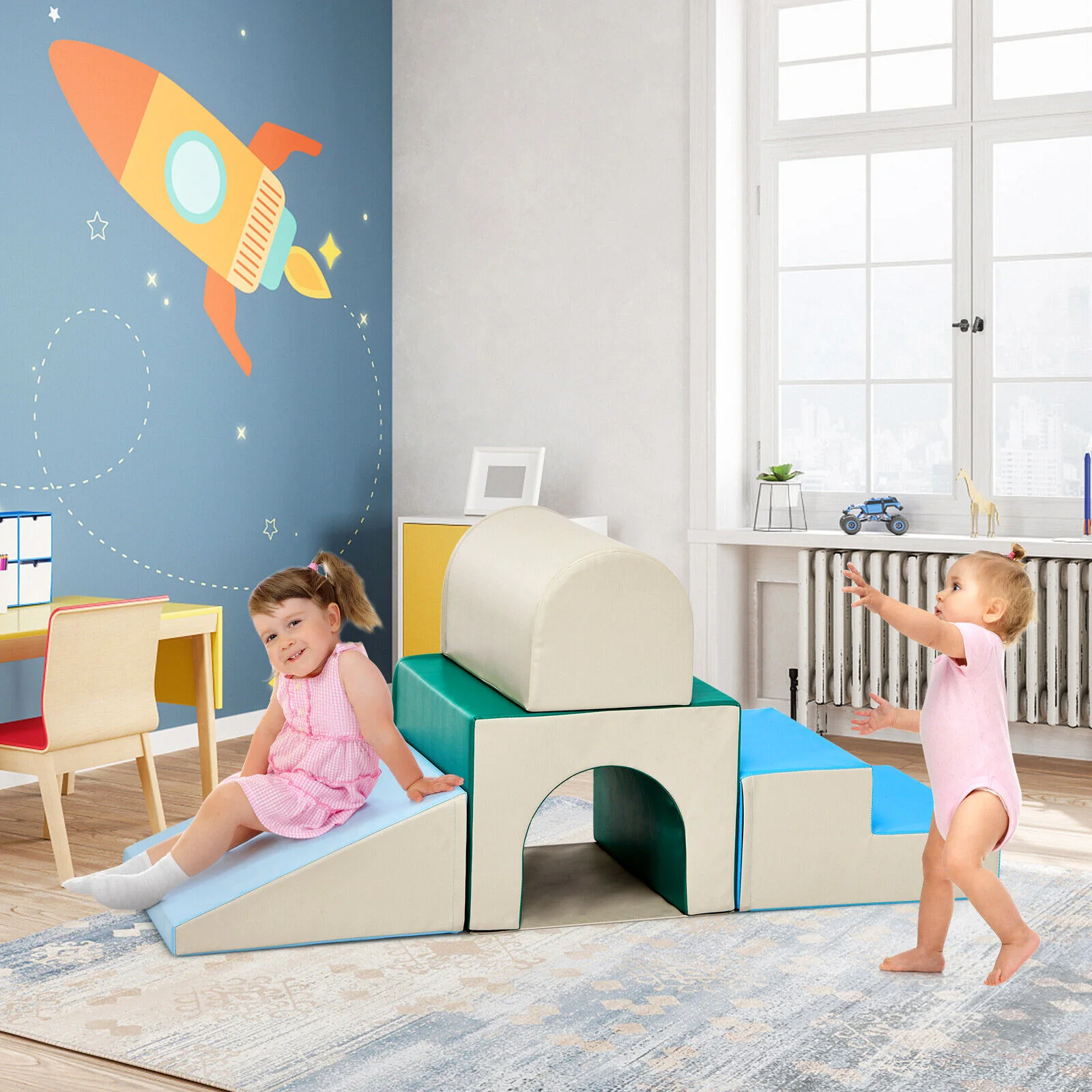 4-piece Single-Tunnel SoftZone Climb Crawl Activity Play Set Toddler Kid