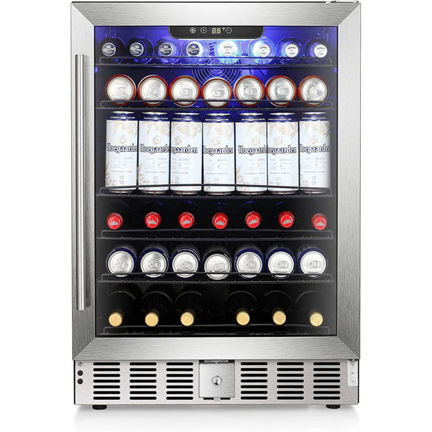 5.1 Cu.Ft Security Locks Single Zone Beverage Refrigerator Cooler
