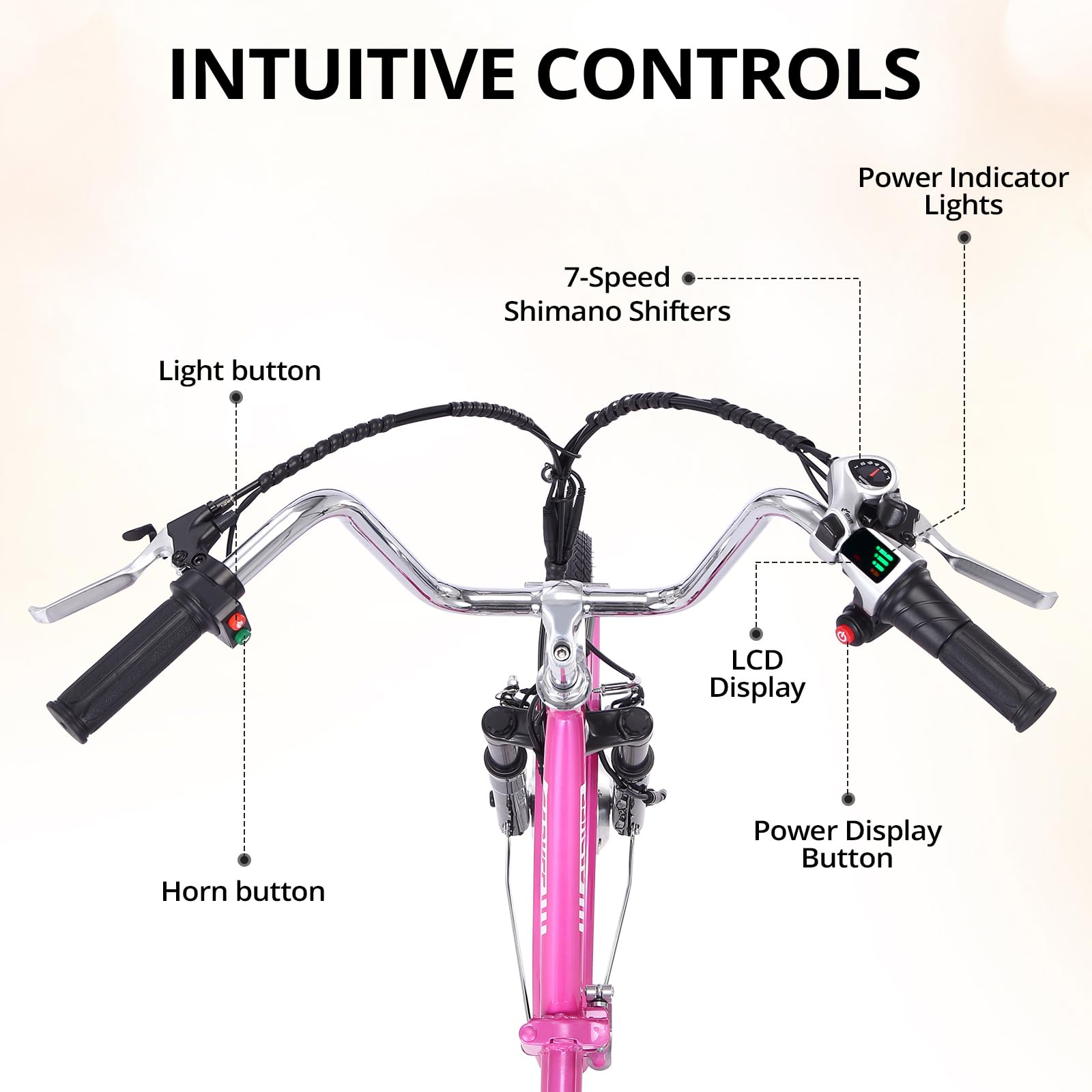 Electric Tricycle for Adults, 7 Speeds Folding Electric Trike, 24 Inch 3 Wheel Motorized Bicycle w/ 36V 10Ah Removable Battery, E Trikes with Large Basket, 330 Loading Capacity, 250W Motor, Pink