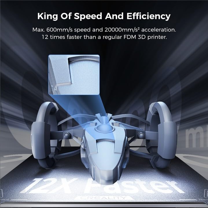 2024 New Version Creality K1C 3D Printer, 600mm/s Fast Printing Speed and Clog-free Direct Extruder, Support 300�� Printing and Carbon Fiber Filament, Auto Leveling and AI Camera 8.66*8.66*9.84 inch