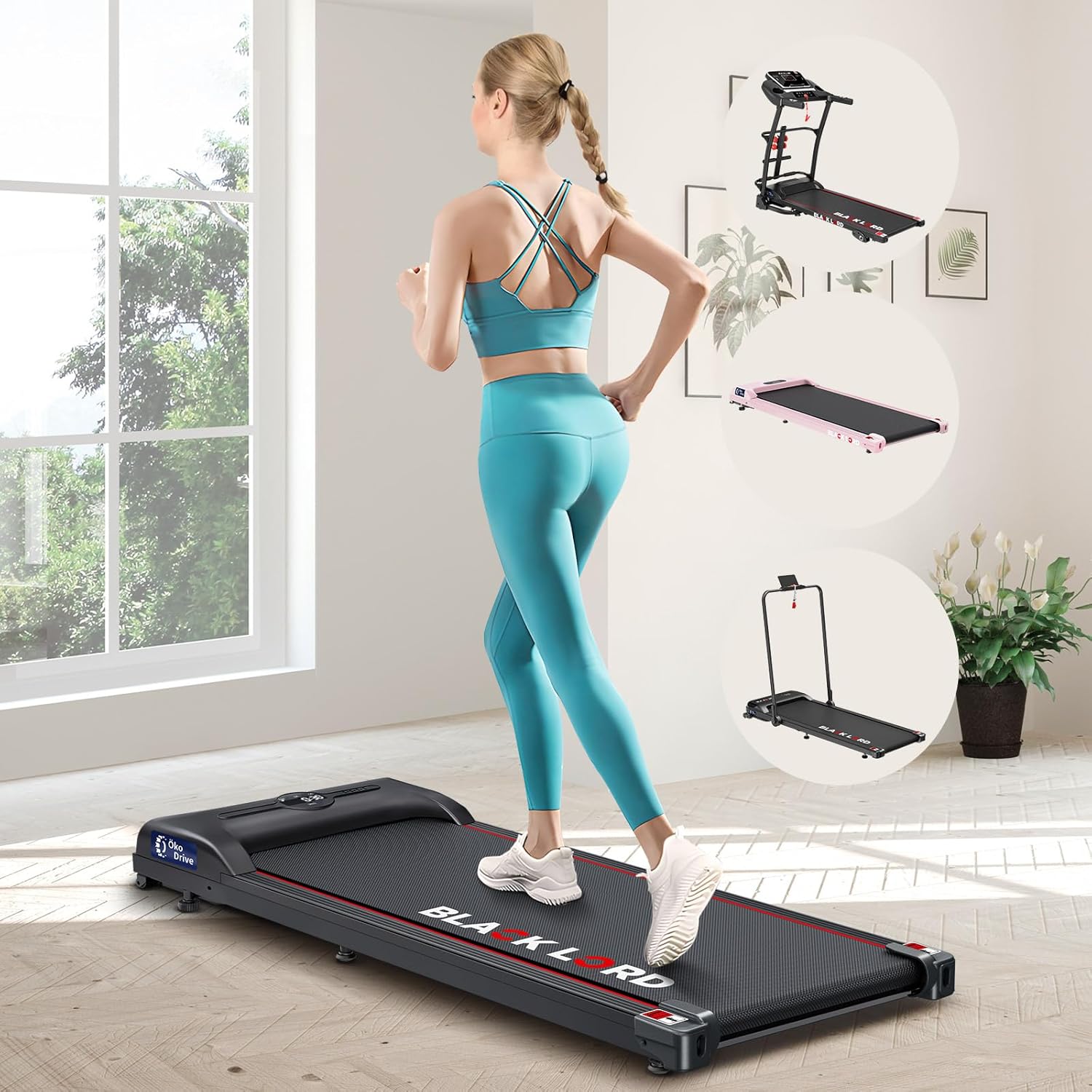 BLACK LORD Treadmill Electric Running Machine Workout Exercise 2.2/2.4/3.0/3.2/3.5/4.0/5.2HP Fitness Equipment Walking Jogging Trainer for Home Gym Office Commercial Series