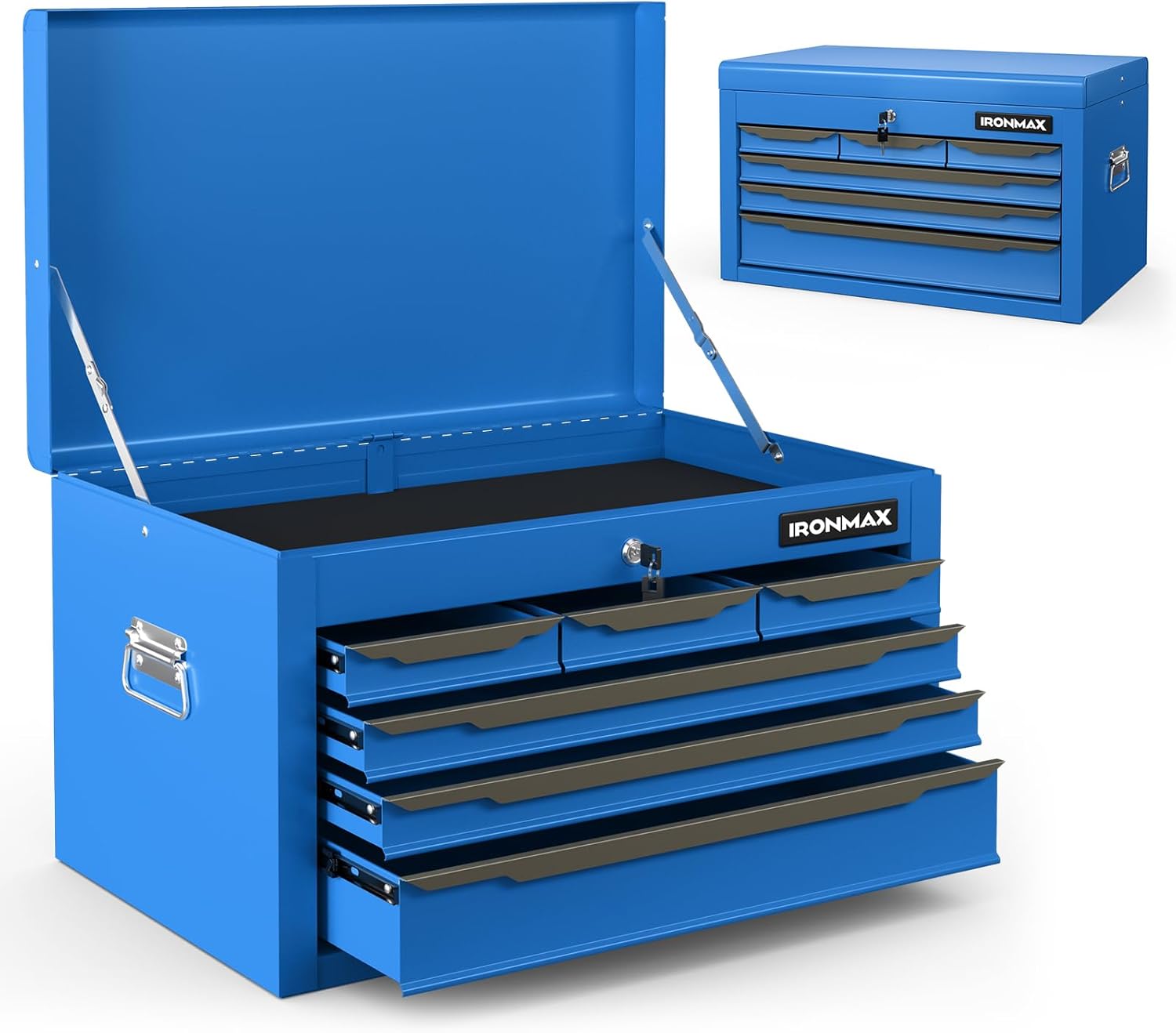 Steel Tool Box, 24�� Tool Chest Case with 6 Drawers, Top Storage, Automatic Lock
