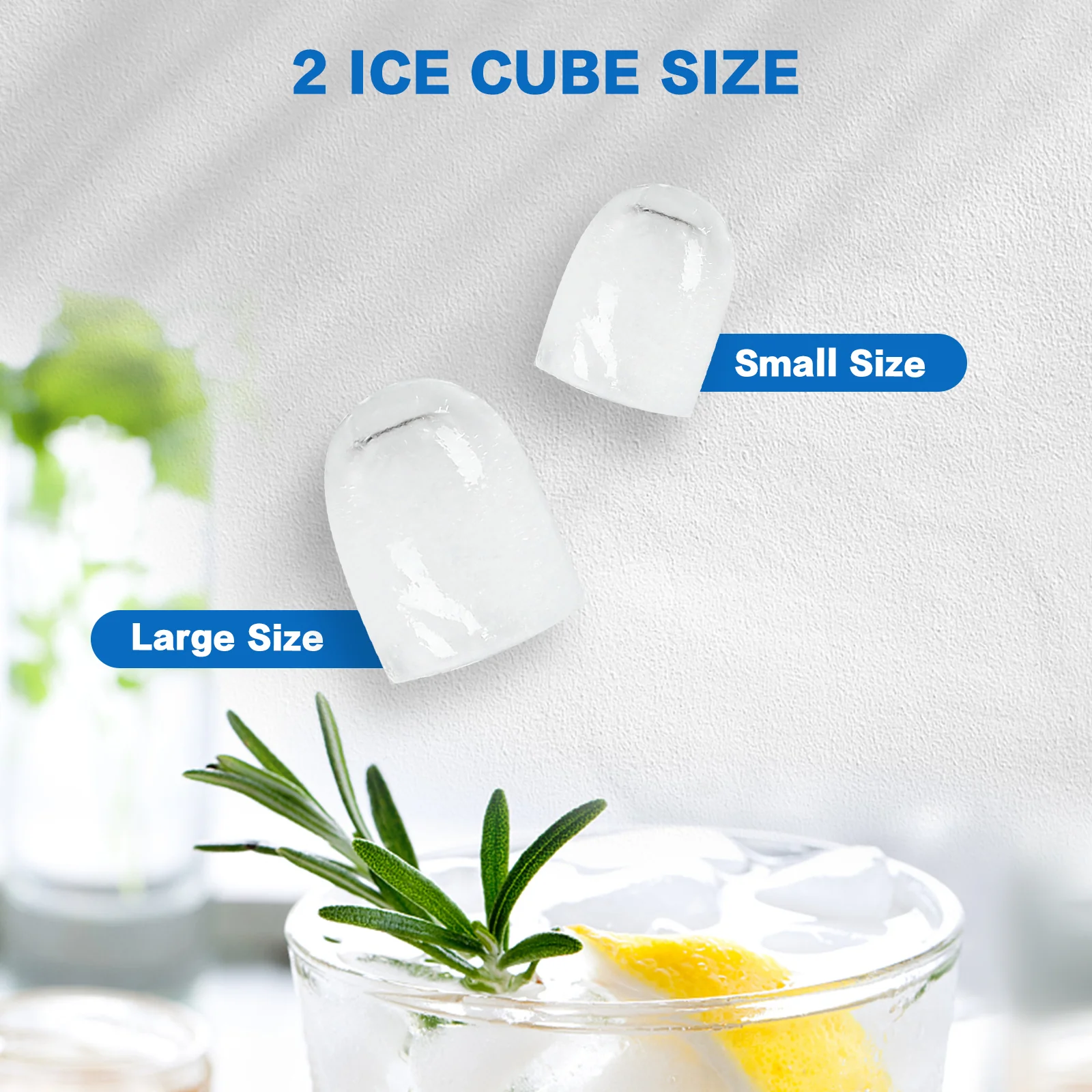 Ice Maker Machine 2.2L Portable Ice Cube Tray Bar Countertop Party Commercial