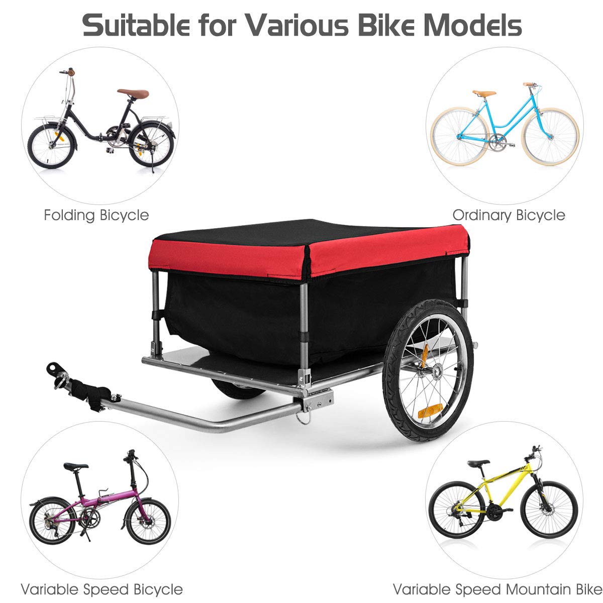 Cargo Bike Trailer, Folding Frame Quick Release 16
