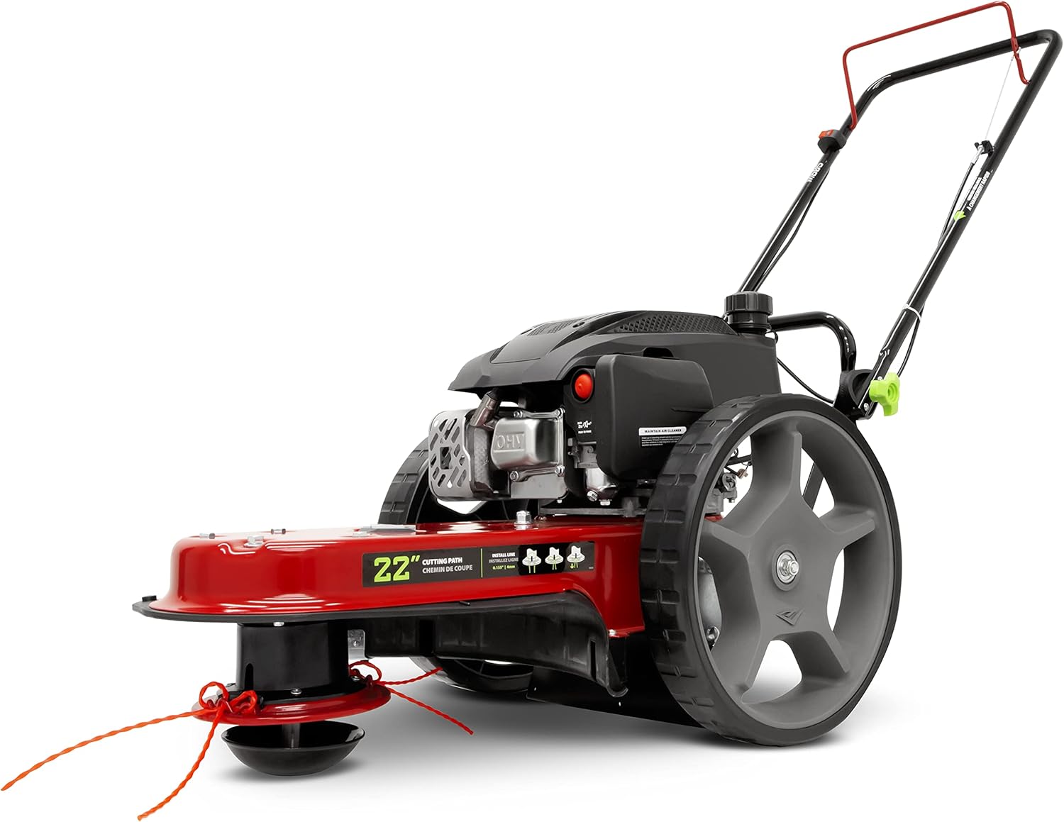 Walk Behind String Mower With 160cc Viper 4-Cycle Engine, 22 ?Cutting Diameter, 14 ?Never-Go-Flat Wheels, Easy Assembly, Adjustable Handlebar, Model # 40314