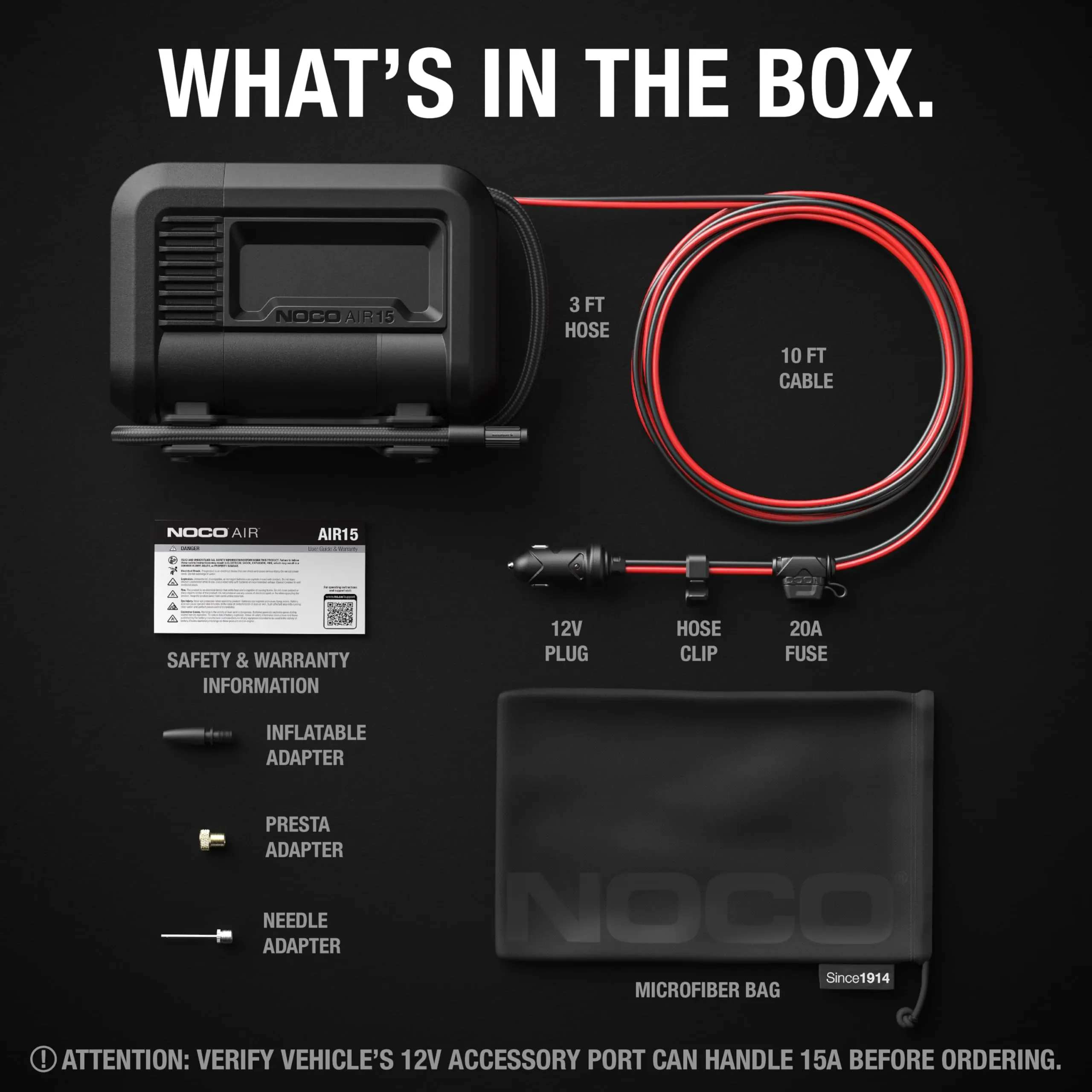 UltraFast 15A Tire Inflator, 12V Portable Air Compressor Pump, Rated at 80 PSI, Inflates Tires from 0-40 PSI in 2.9 Minutes with a Digital Gauge, Smart Pressure and Auto-Shutoff