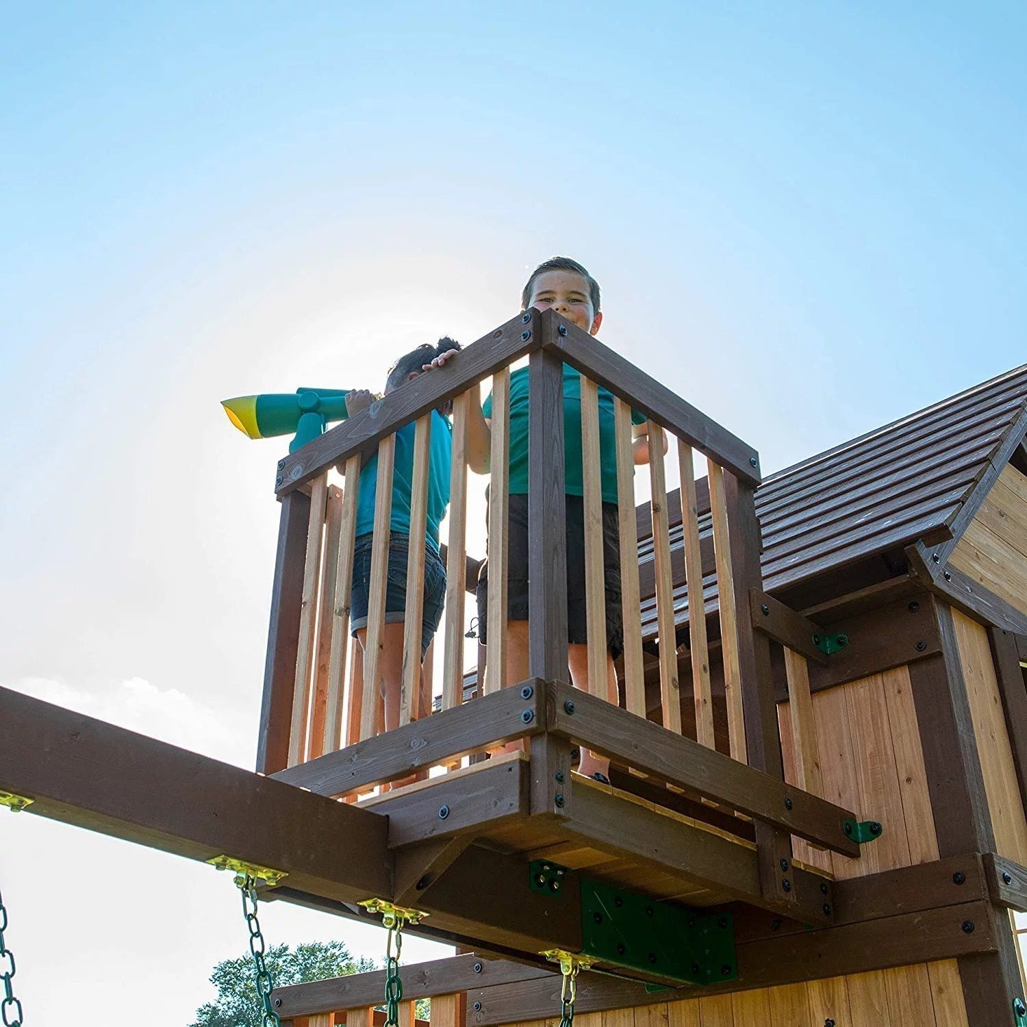 Backyard Discovery Skyfort III Cedar Swing Set w/ Tube Slide �C DIY
