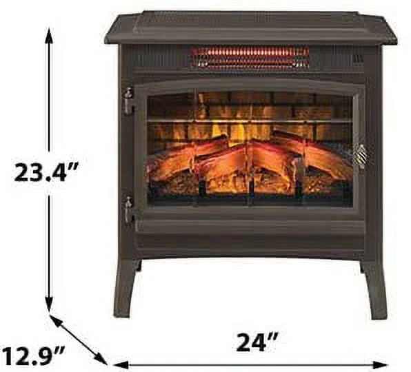 Duraflame 3D 24 W x 23.4 H x 12.9 D 34.1lb Infrared Electric Fireplace Stove - Cream