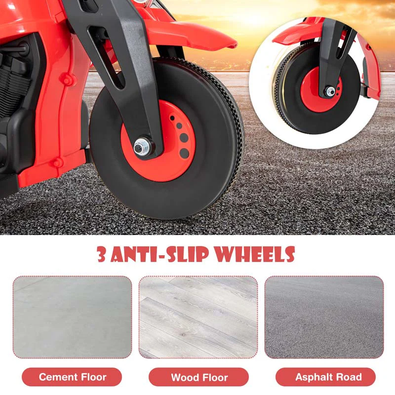 6V Kids Motorcycle w/Automatic Bubble Function & Music, 3-Wheel Vehicle Toy Electric Ride-On Car for Toddlers Ages 3+