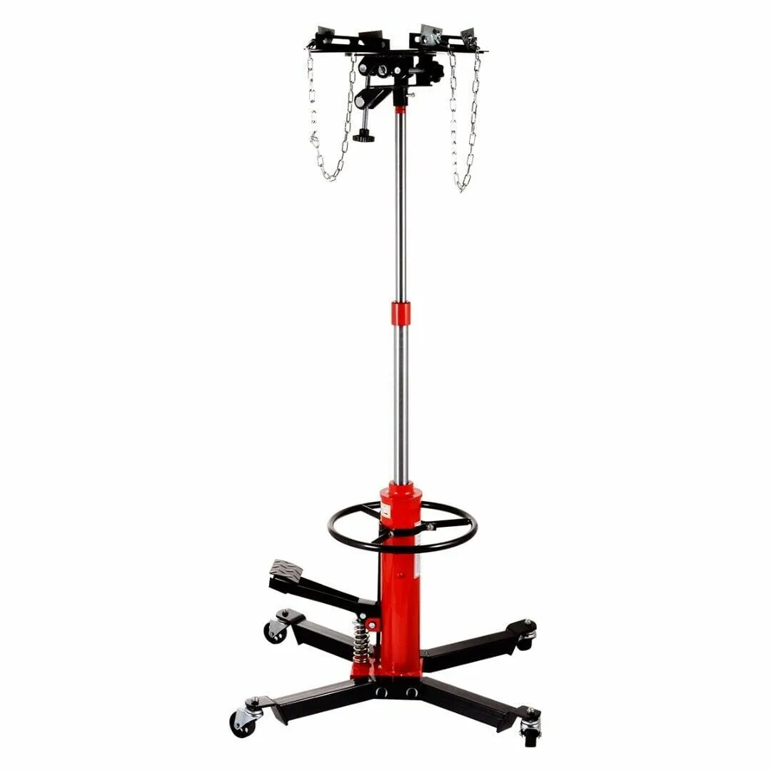 Hydraulic Car Transmission Jack Vertical Lift,1660 Pounds,360°Rotating Wheel Lift,Red