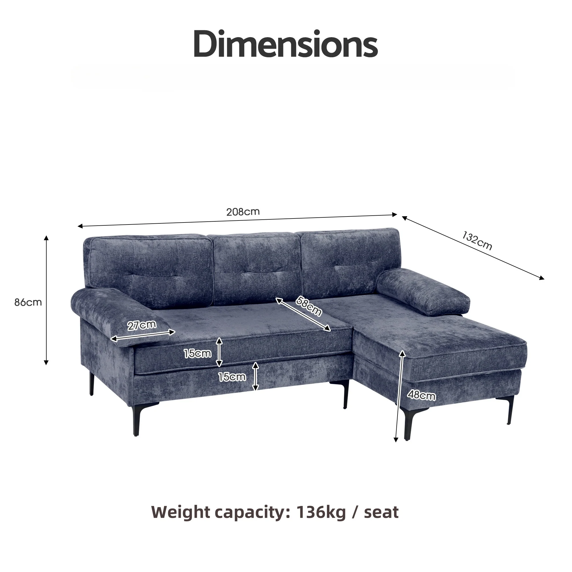Sofa 3 Seaters Sofa L Shape(Pre-order)