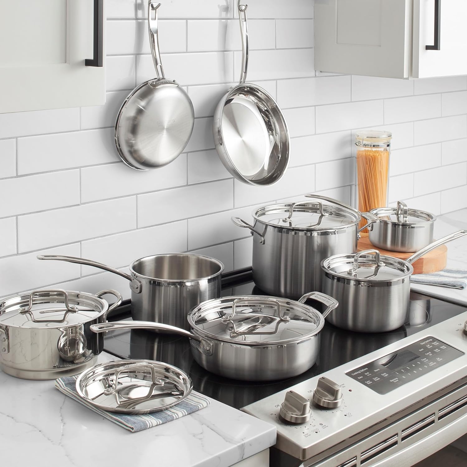 Cuisinart MultiClad Pro 13-Piece Stainless Steel Cookware Set, Silver