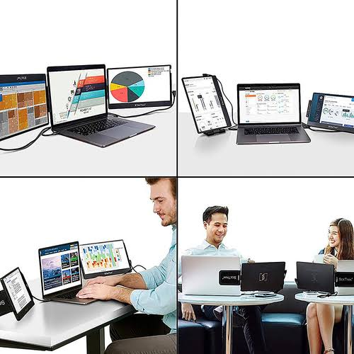 SideTrak Swivel Triple Portable 12.5x22 Monitor 2-Pack - Black 82868419