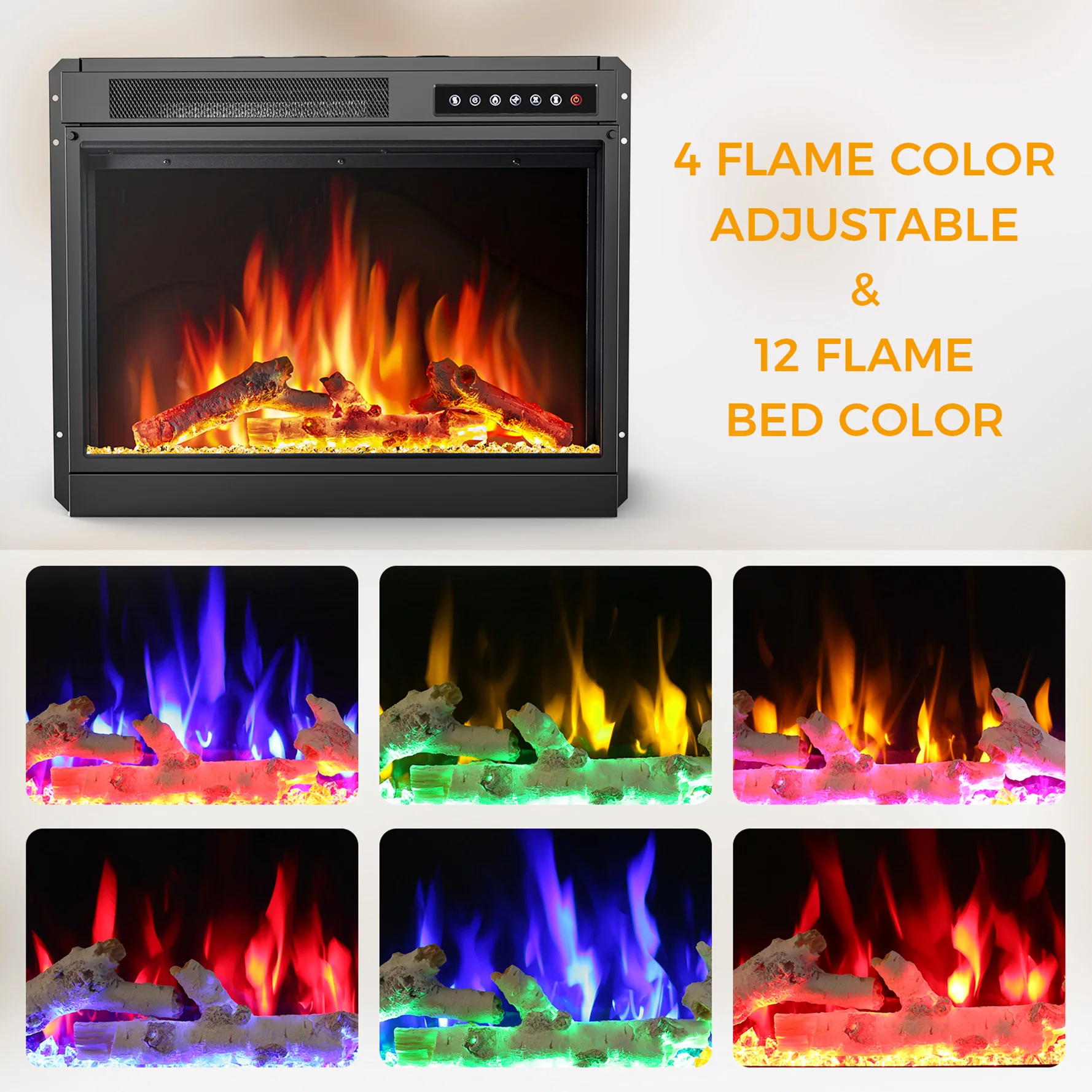 60'' Fireplace TV Stand Mantel Shelf Wooden Surround Fireplace Freestanding