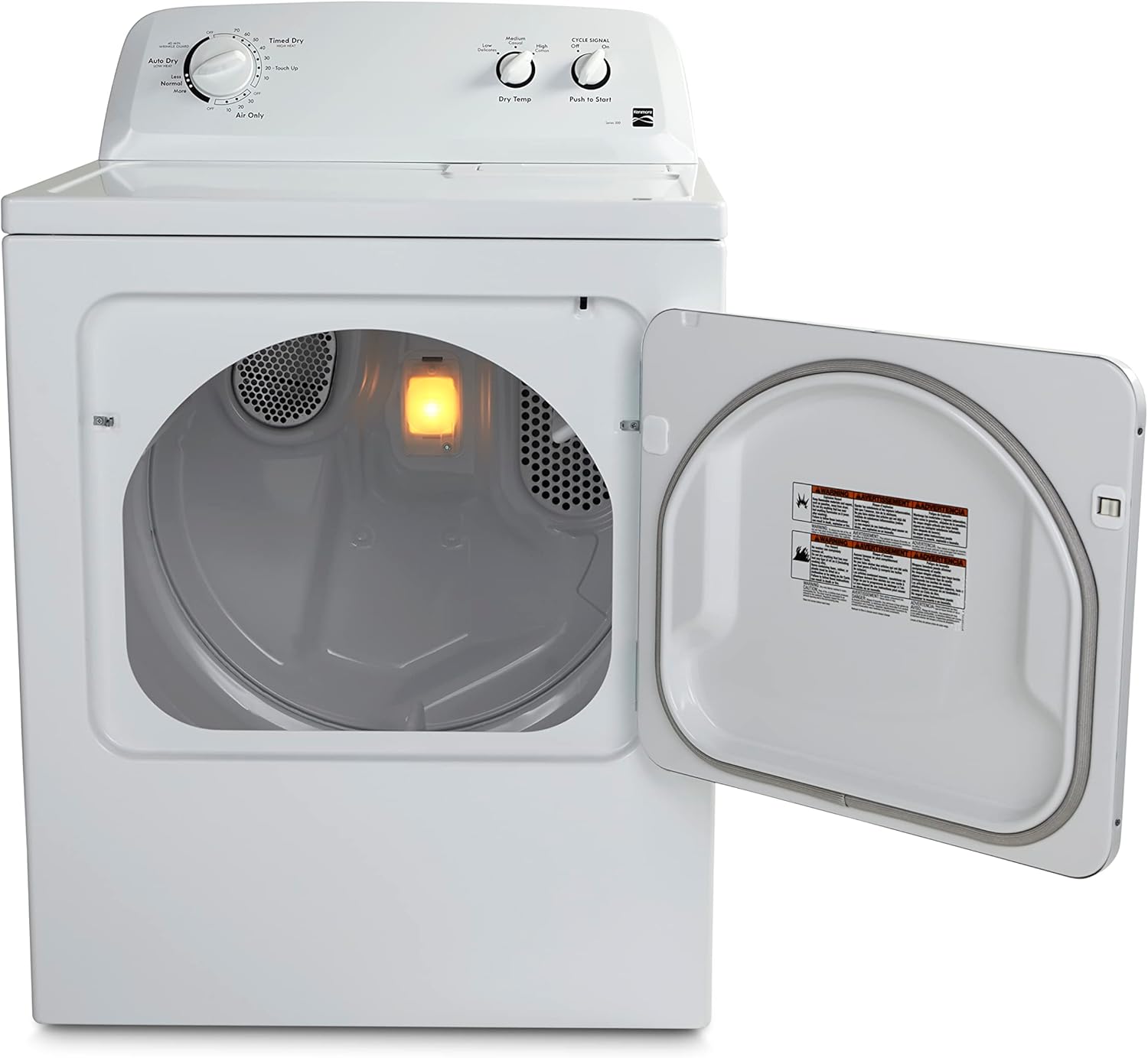 29��� Front Load Electric Dryer with Wrinkle Guard and 7.0 Cubic Ft. Total Capacity, White